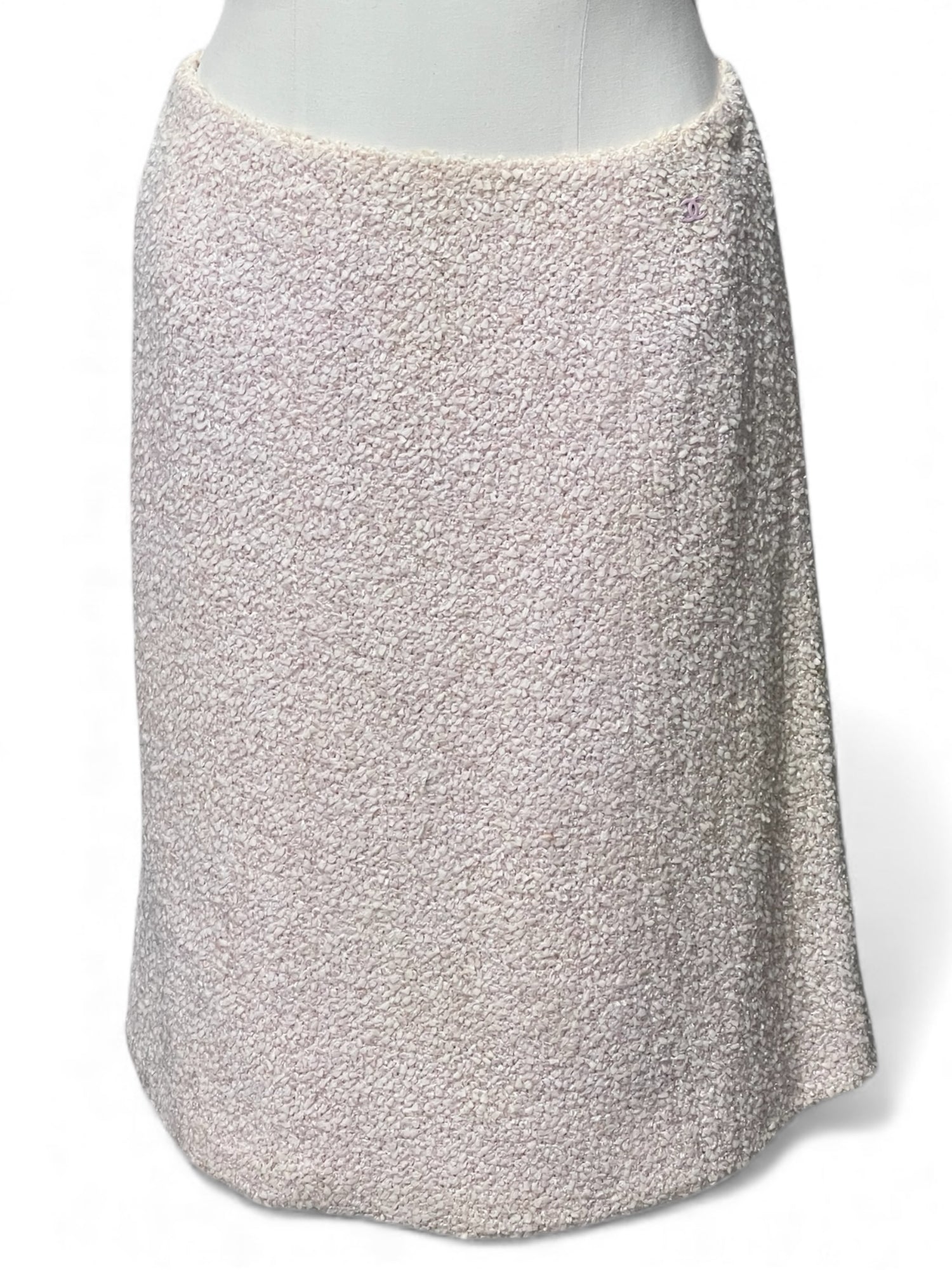 Chanel - Jupe en tweed rose T36