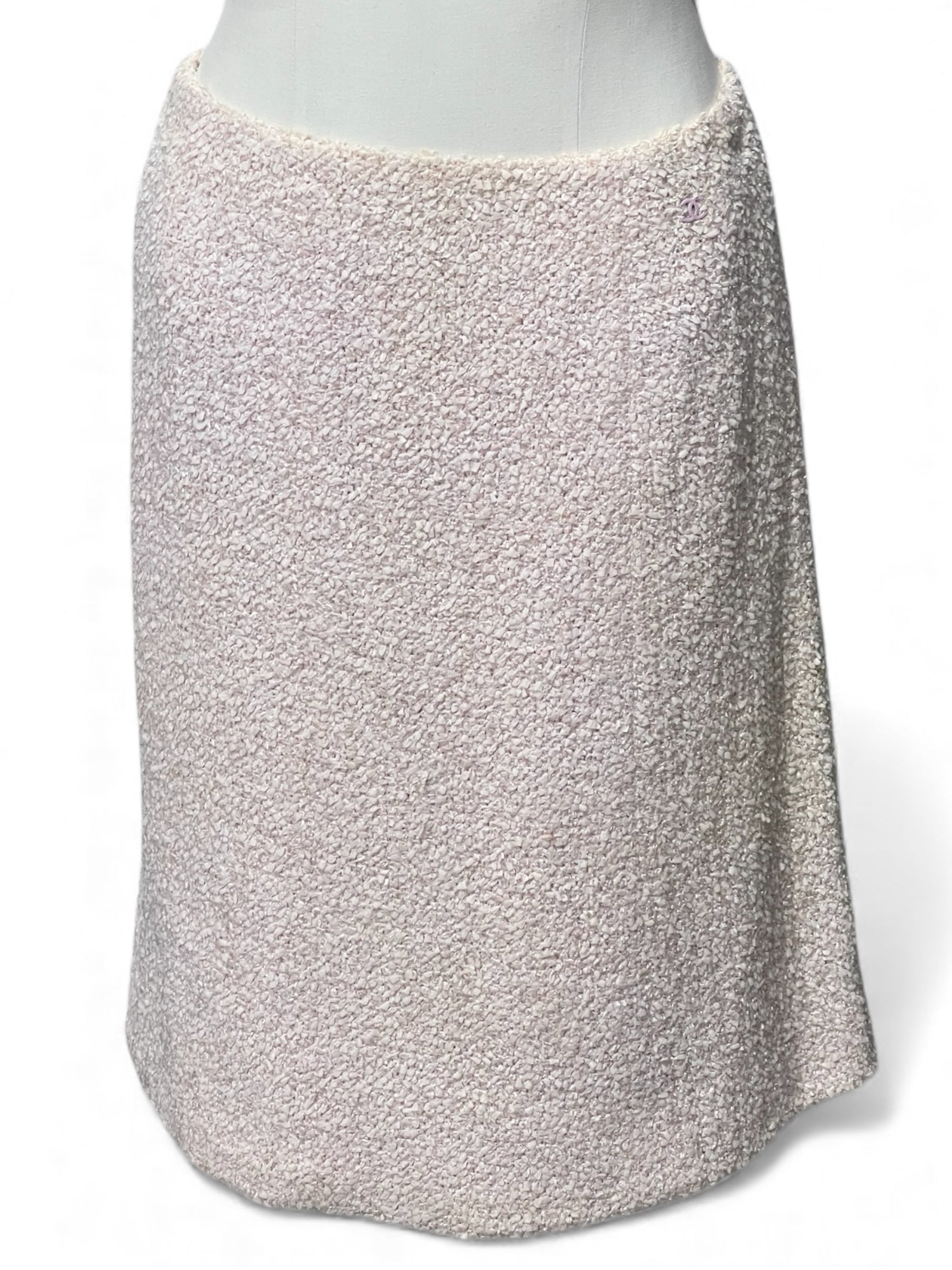 Chanel - Jupe en tweed rose T36