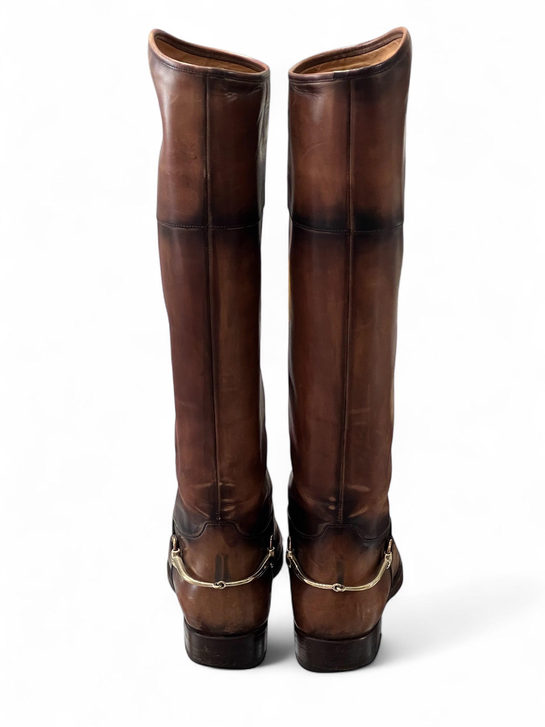 Gucci - Hohe Stiefel mit braunem Gebiss Gr. 38