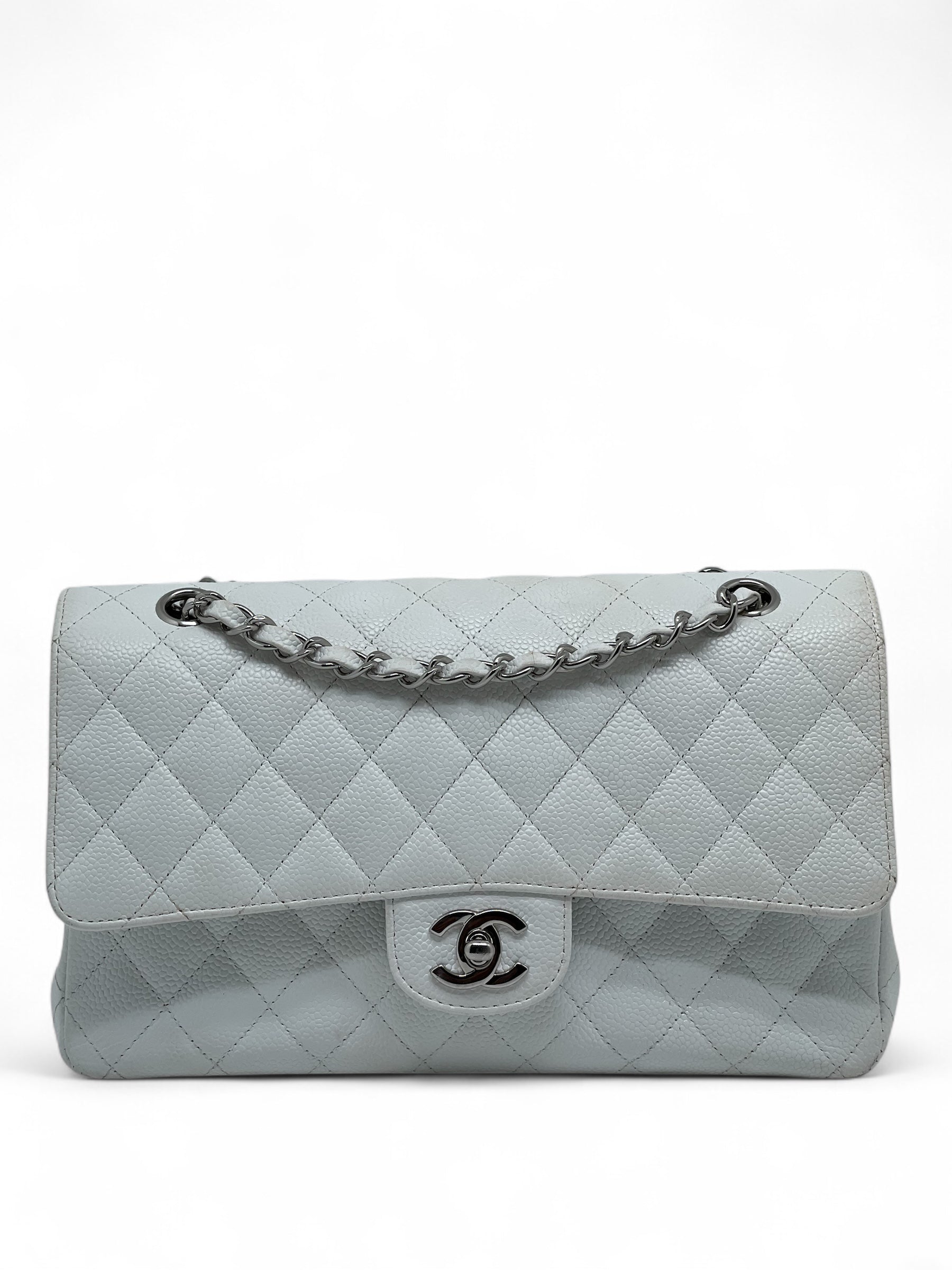 Chanel - Sac Timeless 25 cuir caviar blanc