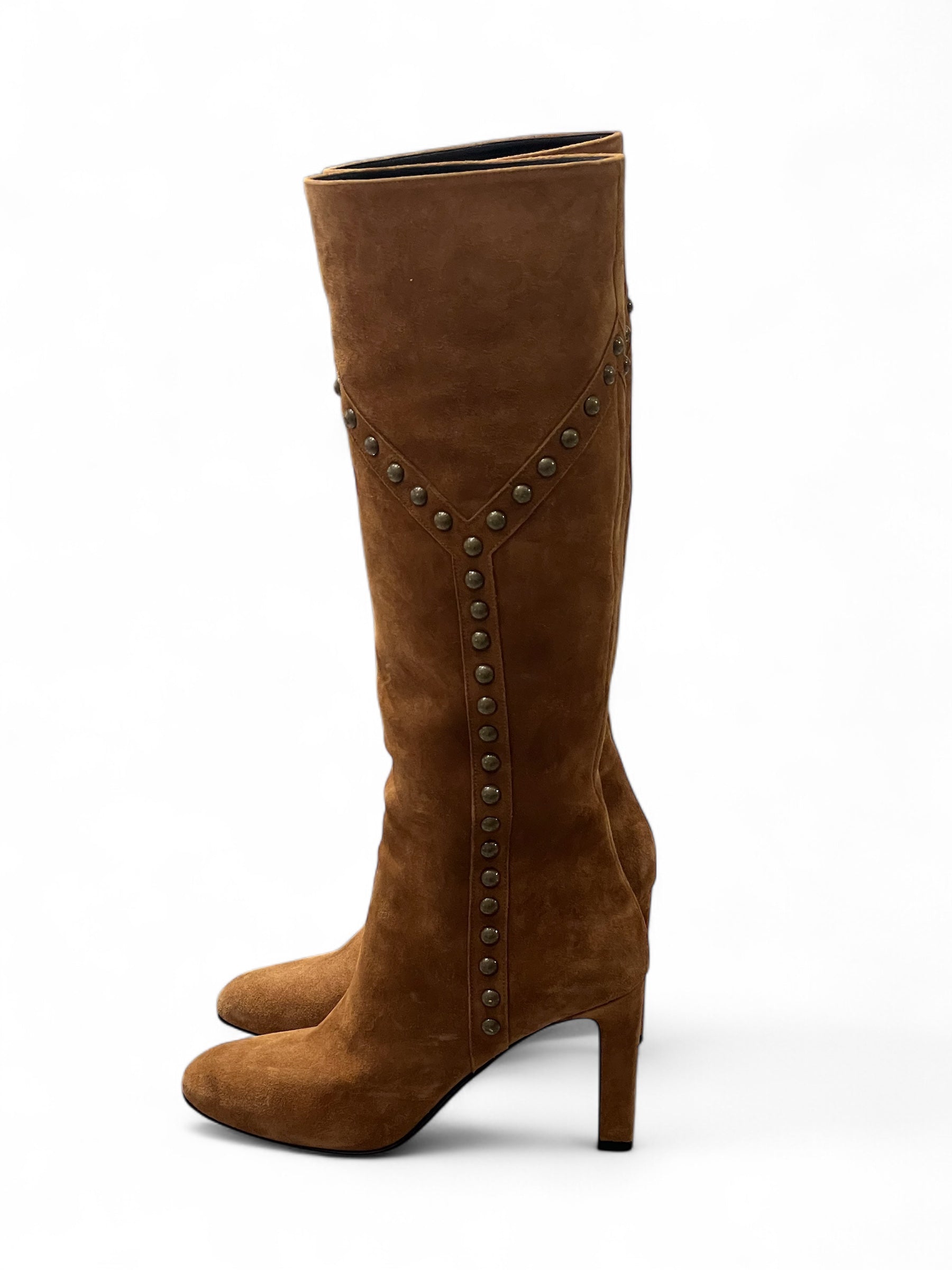 Saint Laurent - Bottes cavalières marron T39