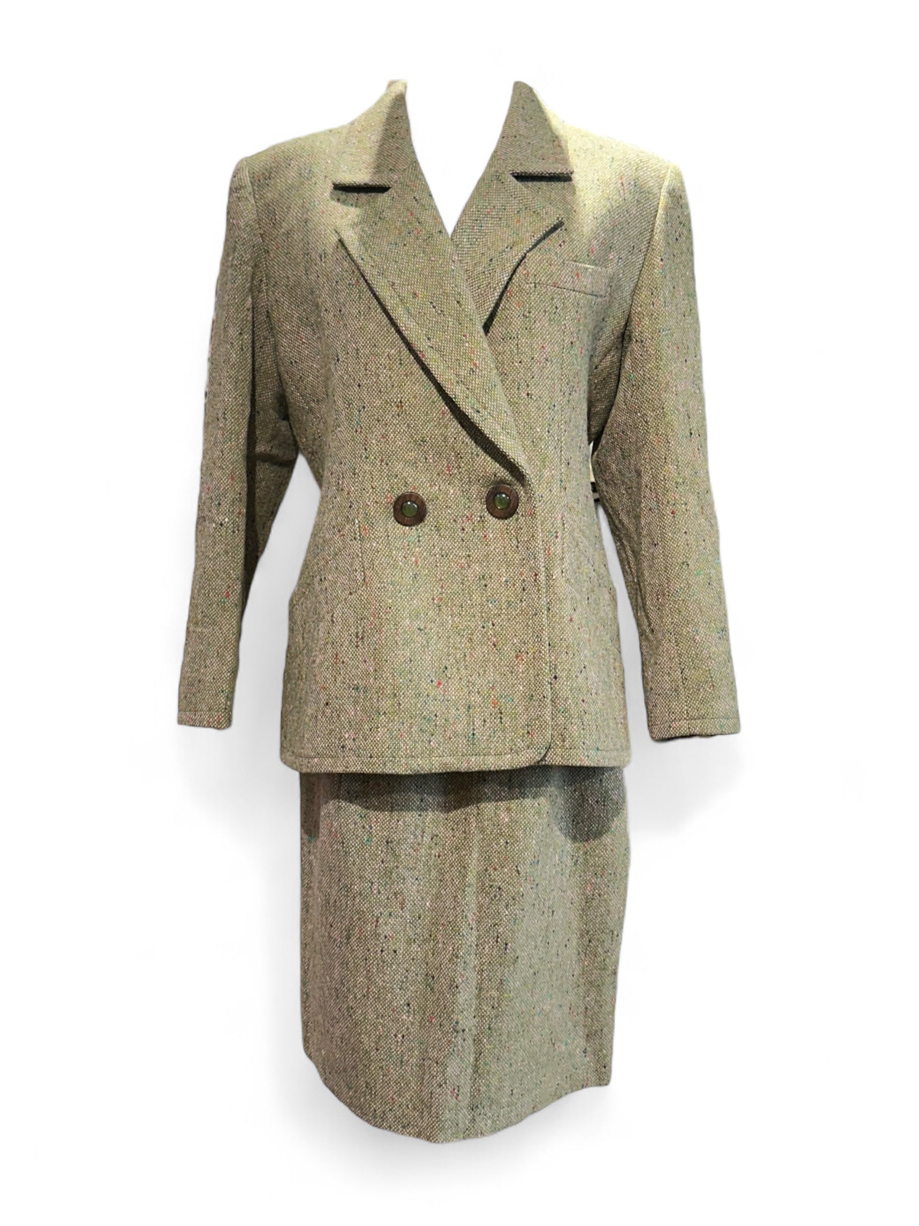 Yves Saint Laurent - Ensemble en laine blazer et jupe T42