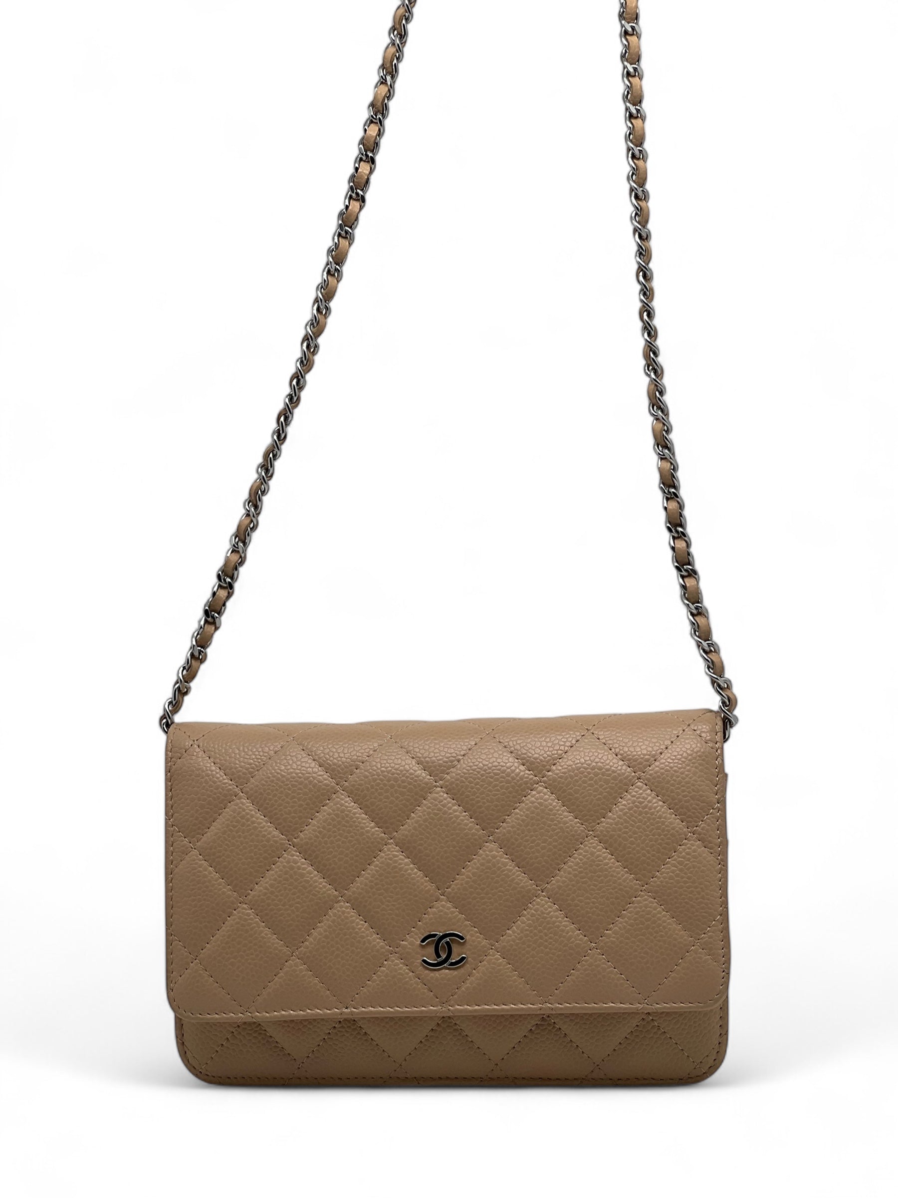 Chanel - Sac Wallet on chain cuir caviar beige