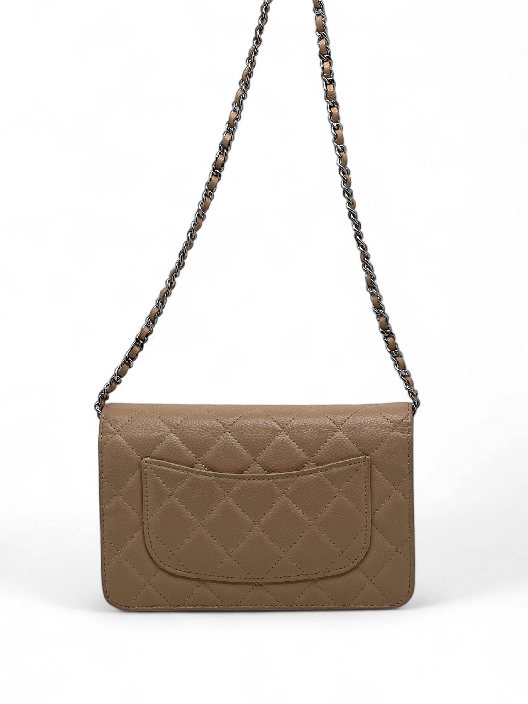 Chanel - Sac Wallet on chain cuir caviar beige