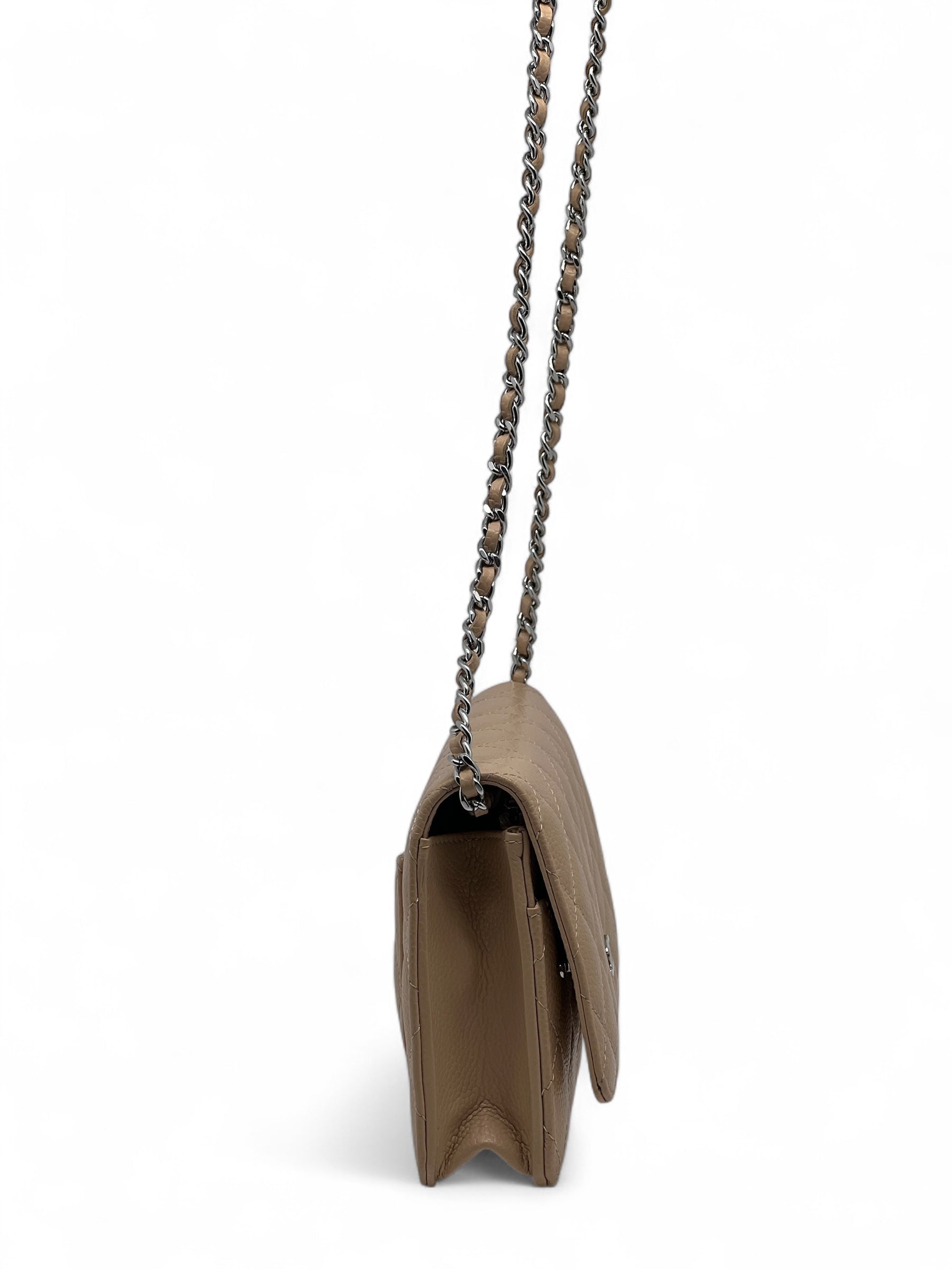 Chanel - Sac Wallet on chain cuir caviar beige