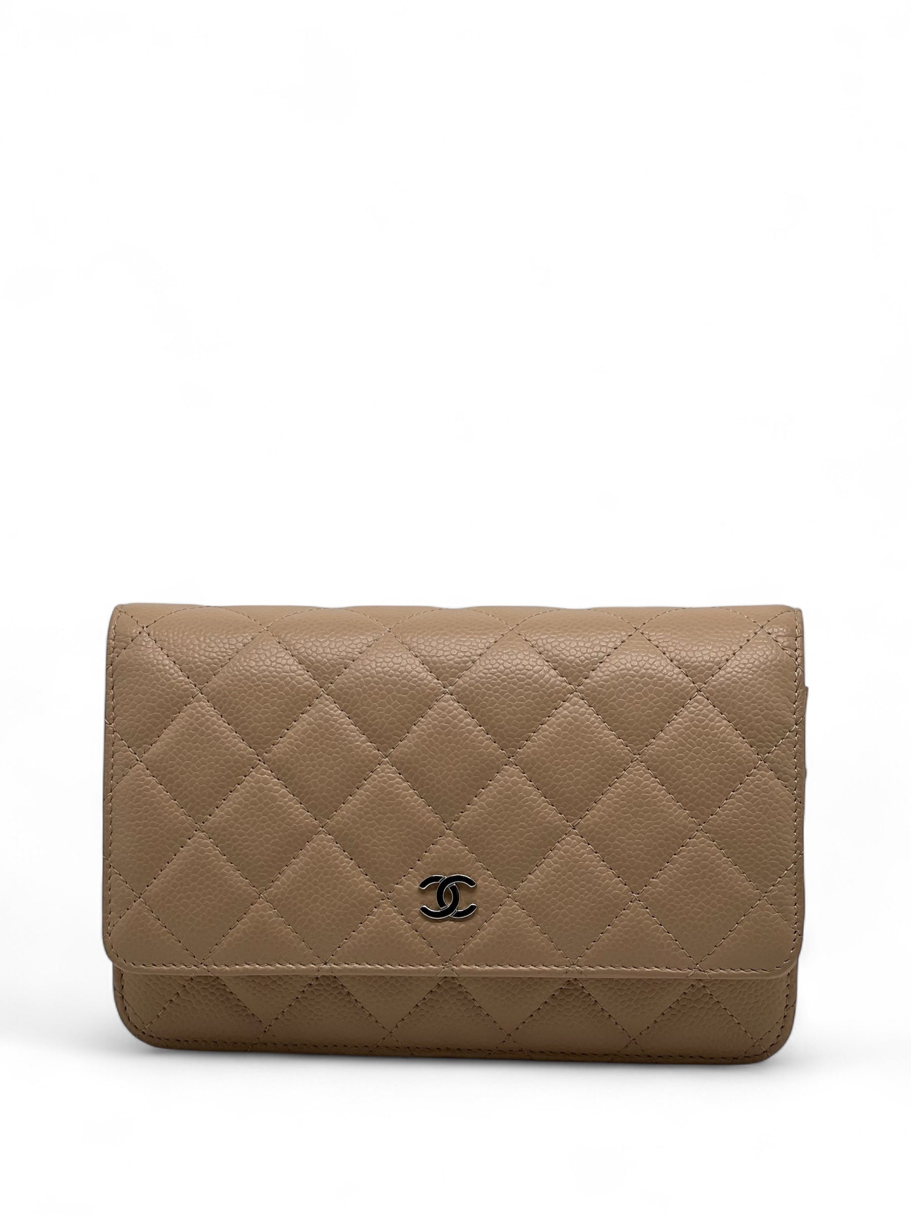 Chanel - Sac Wallet on chain cuir caviar beige