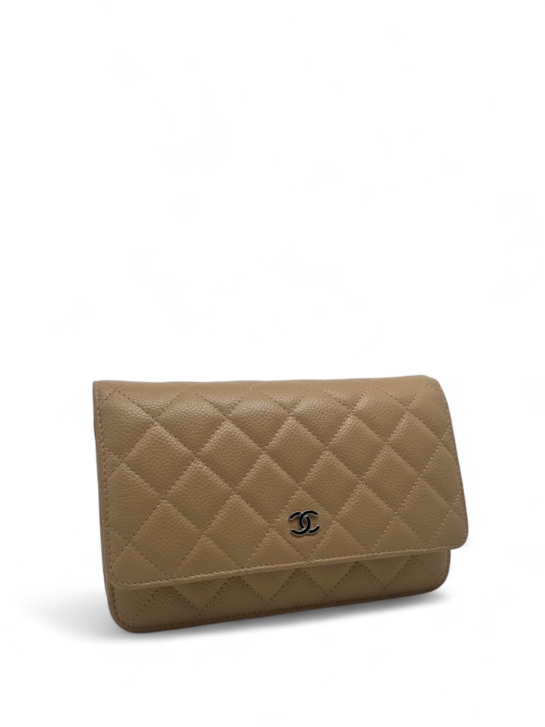 Chanel - Sac Wallet on chain cuir caviar beige