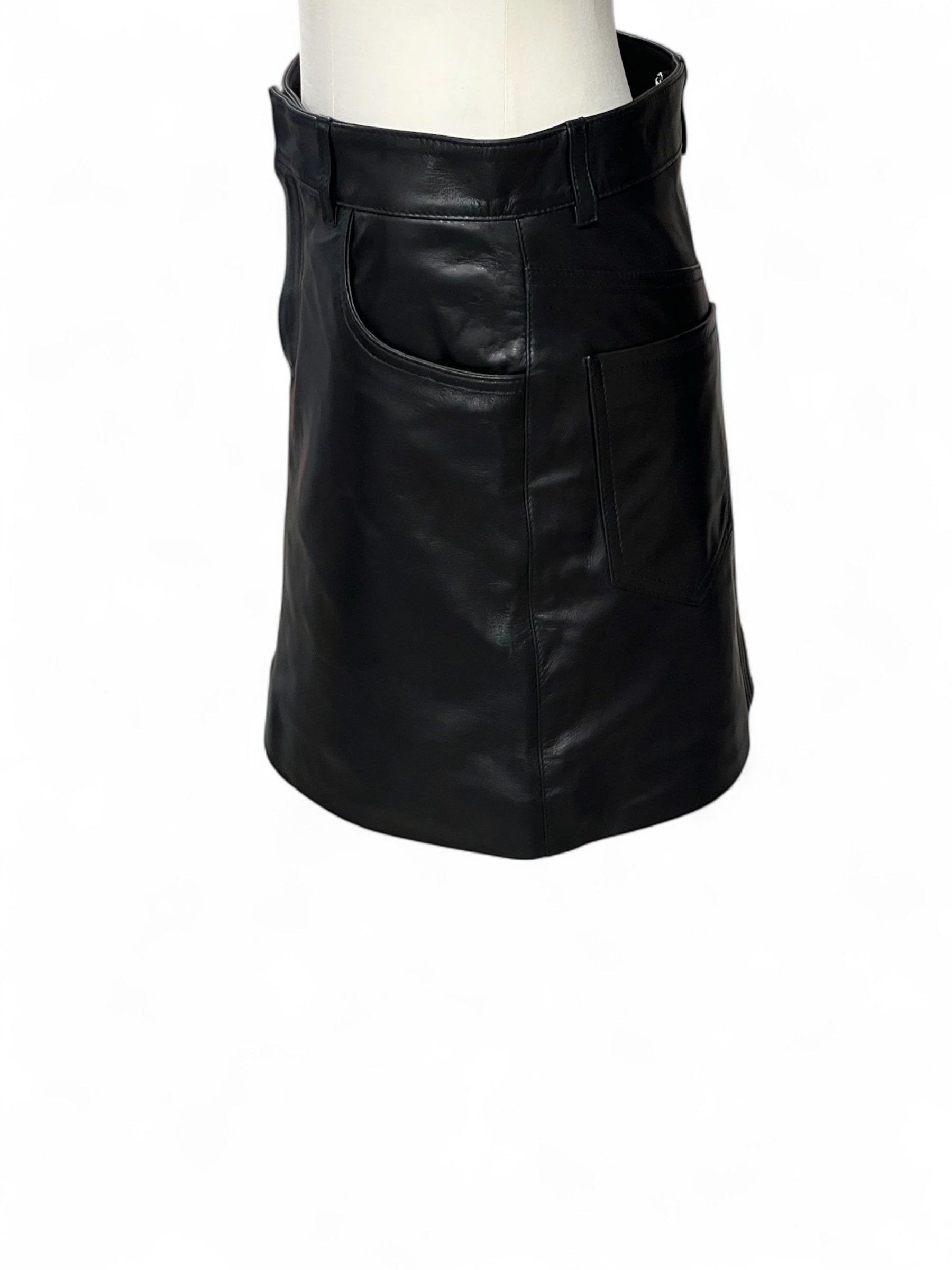 Christian Dior - Jupe noir en cuir T38