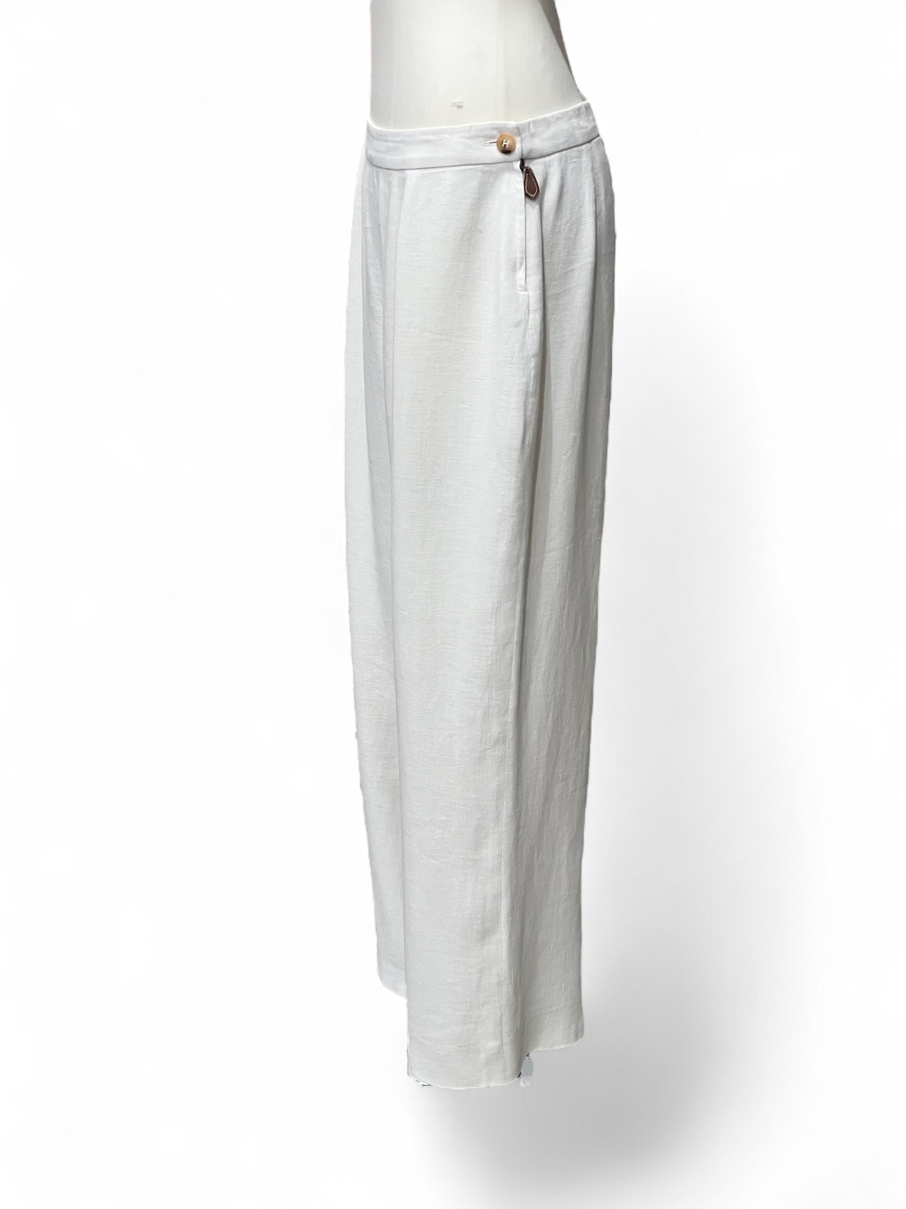 Hermès - Pantalon beige en lin - T42