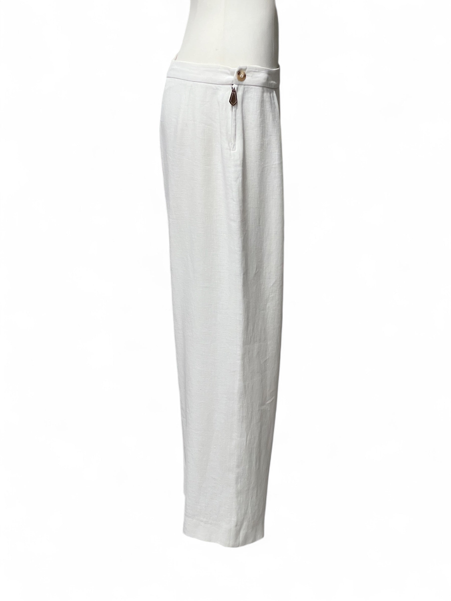 Hermès - Pantalon beige en lin - T42