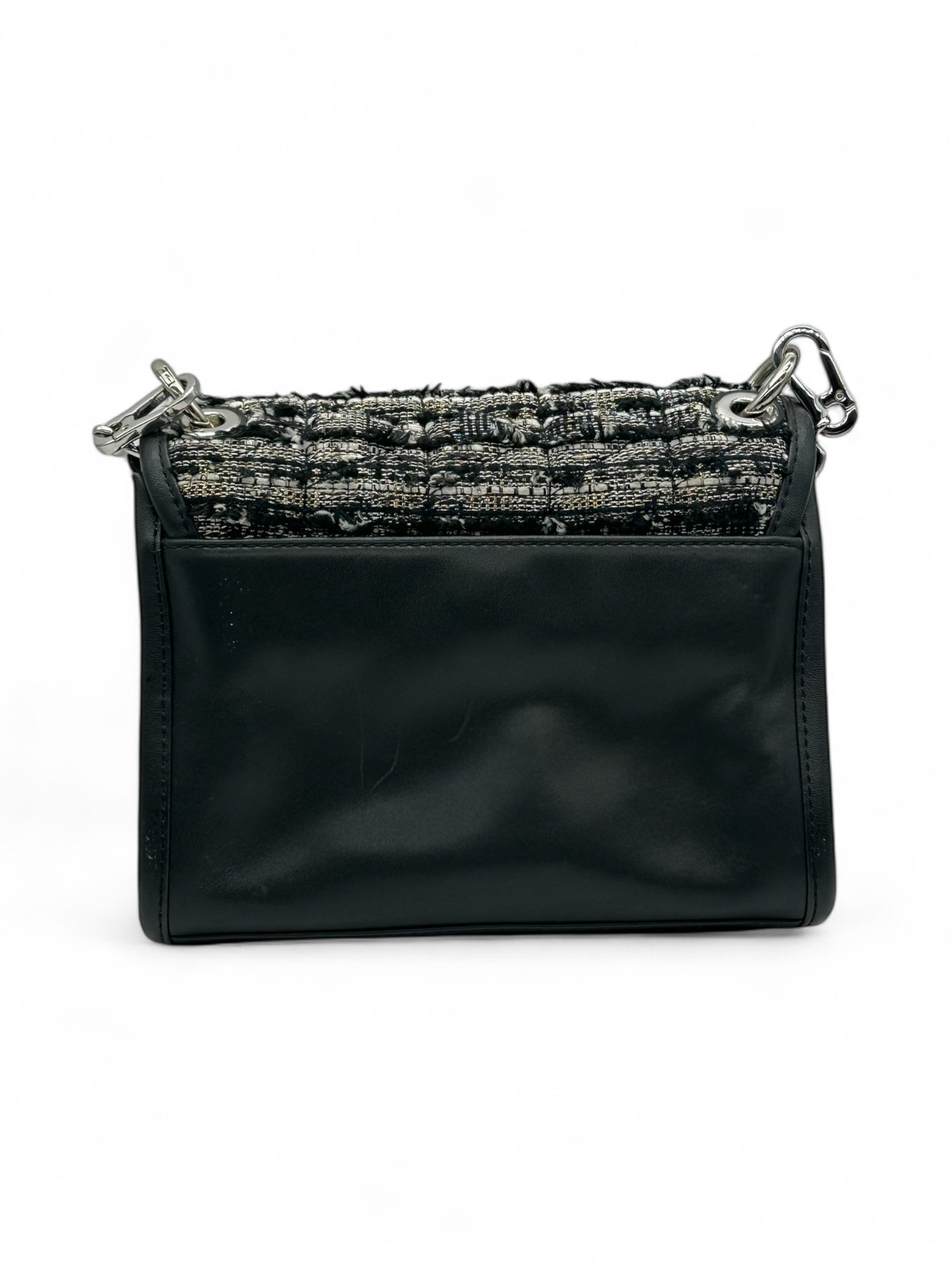 Karl Lagerfeld - Sac en cuir et tweed noir