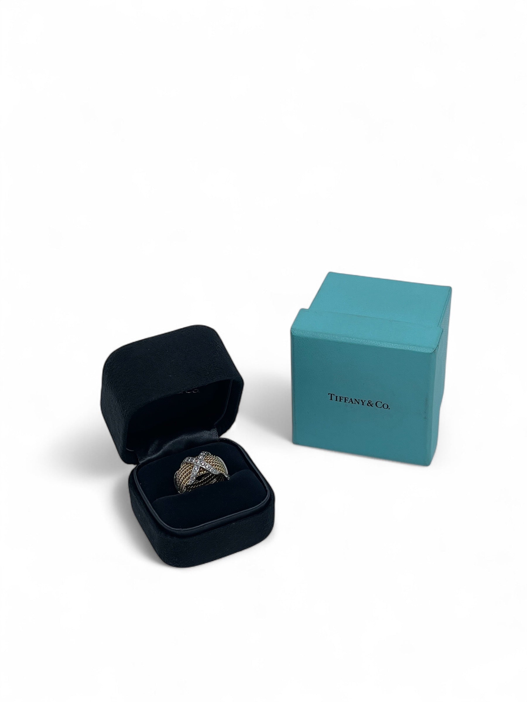 Tiffany & Co - Bague à quatre rangées de diamants en or 18 carats