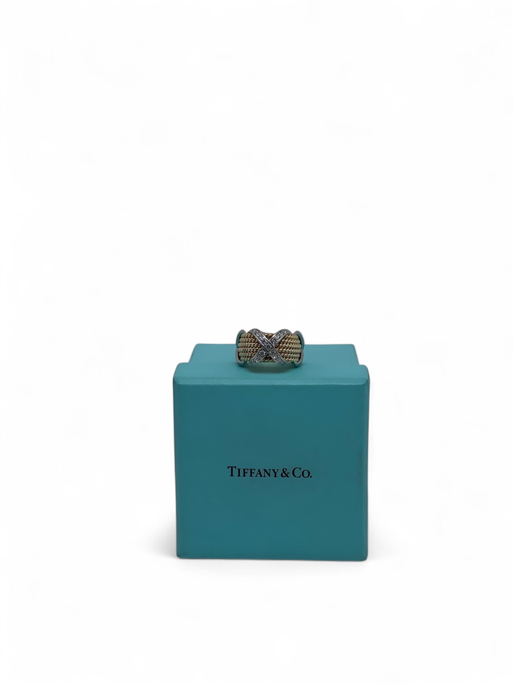 Tiffany & Co - Bague à quatre rangées de diamants en or 18 carats