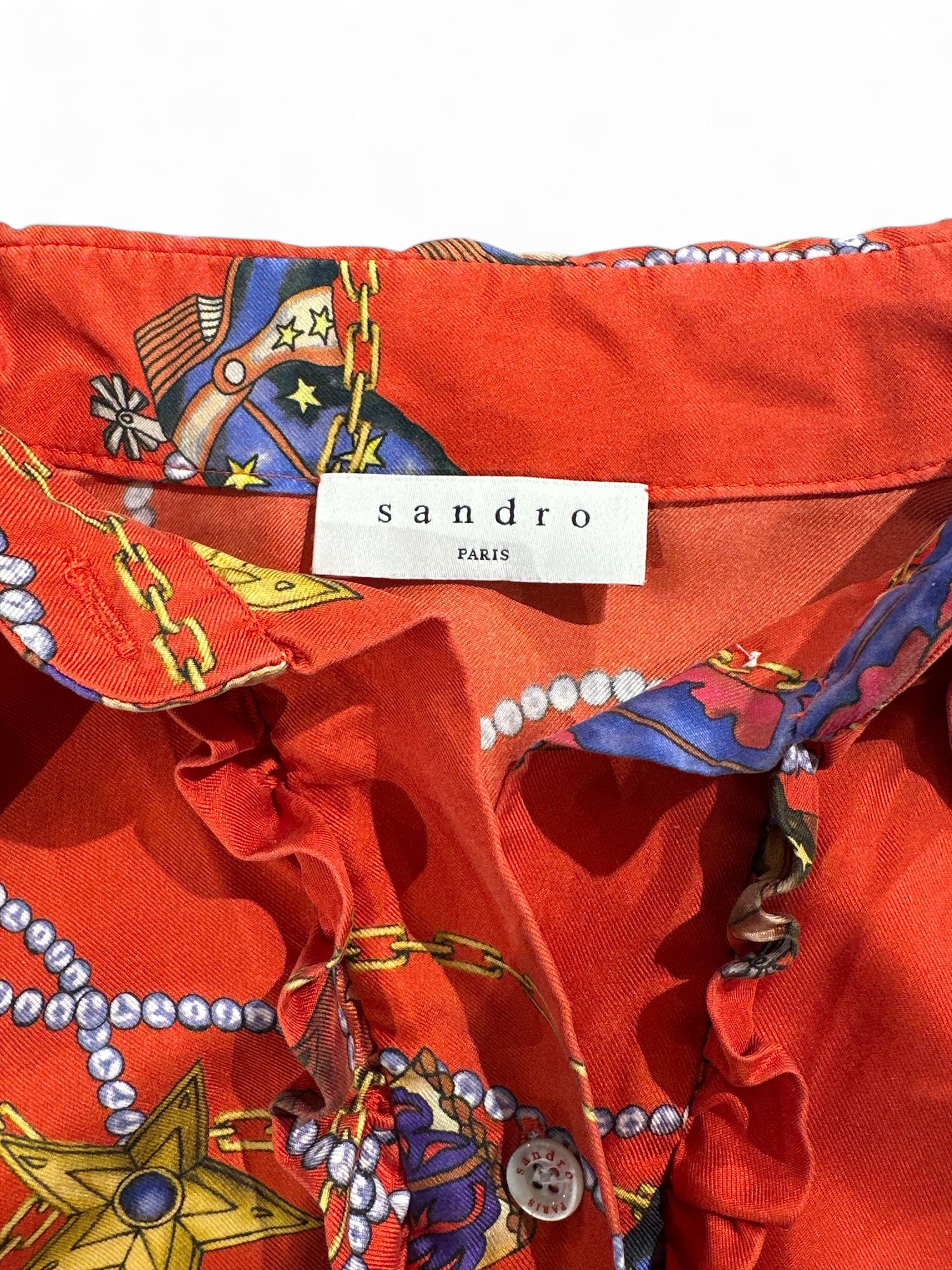 Sandro - Robe a imprimé avec ceinture T38