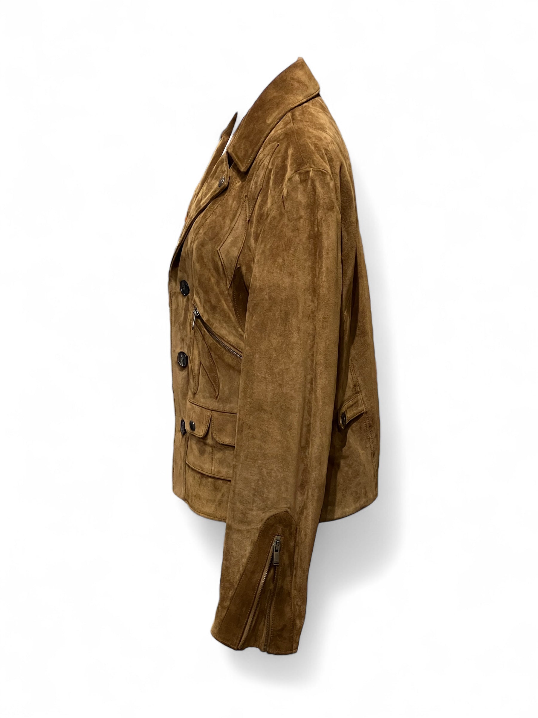 Saint Laurent - Blouson en daim marron T.46