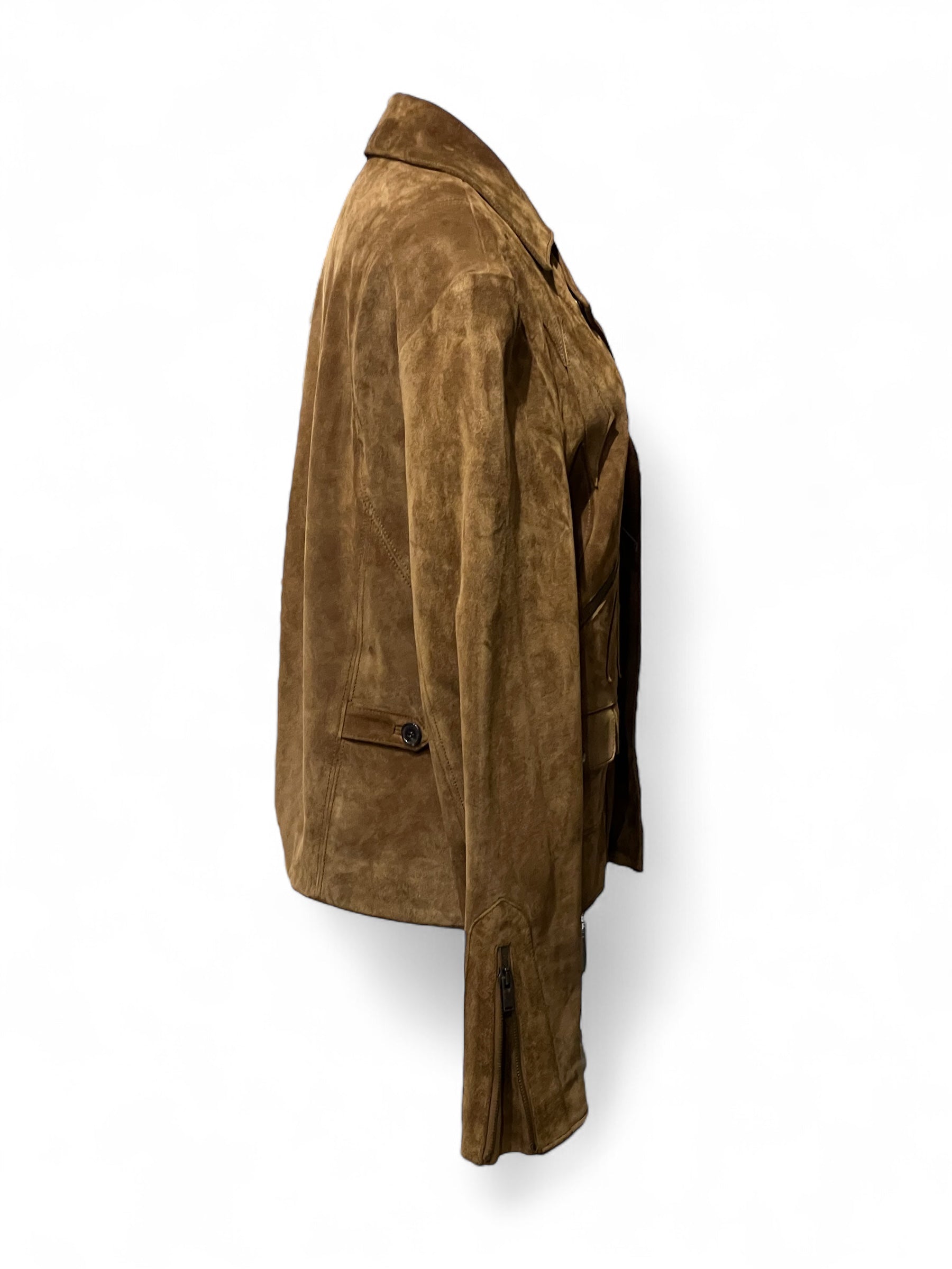 Saint Laurent - Blouson en daim marron T.46