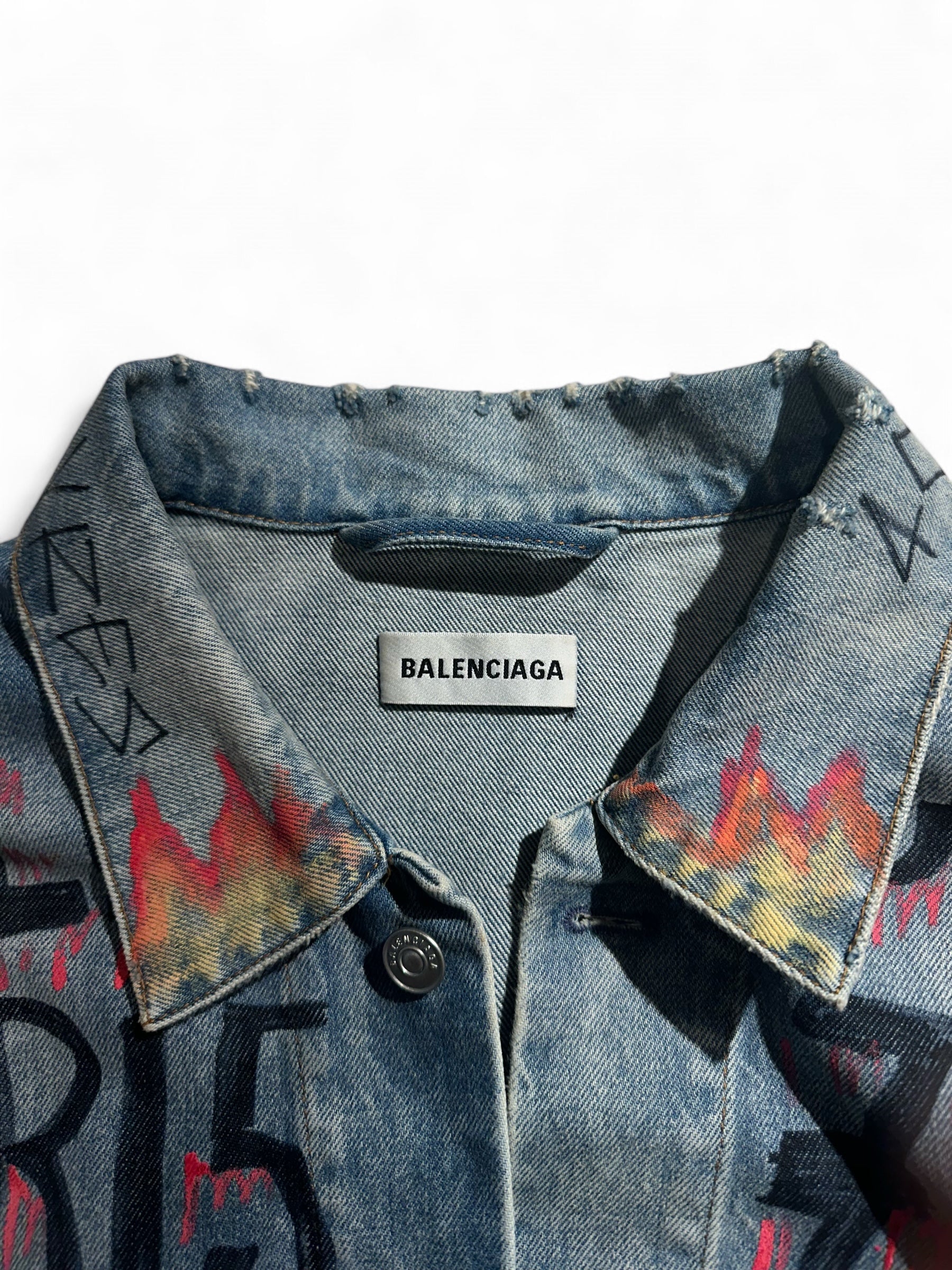 Balenciaga - Veste en jean à motifs T34