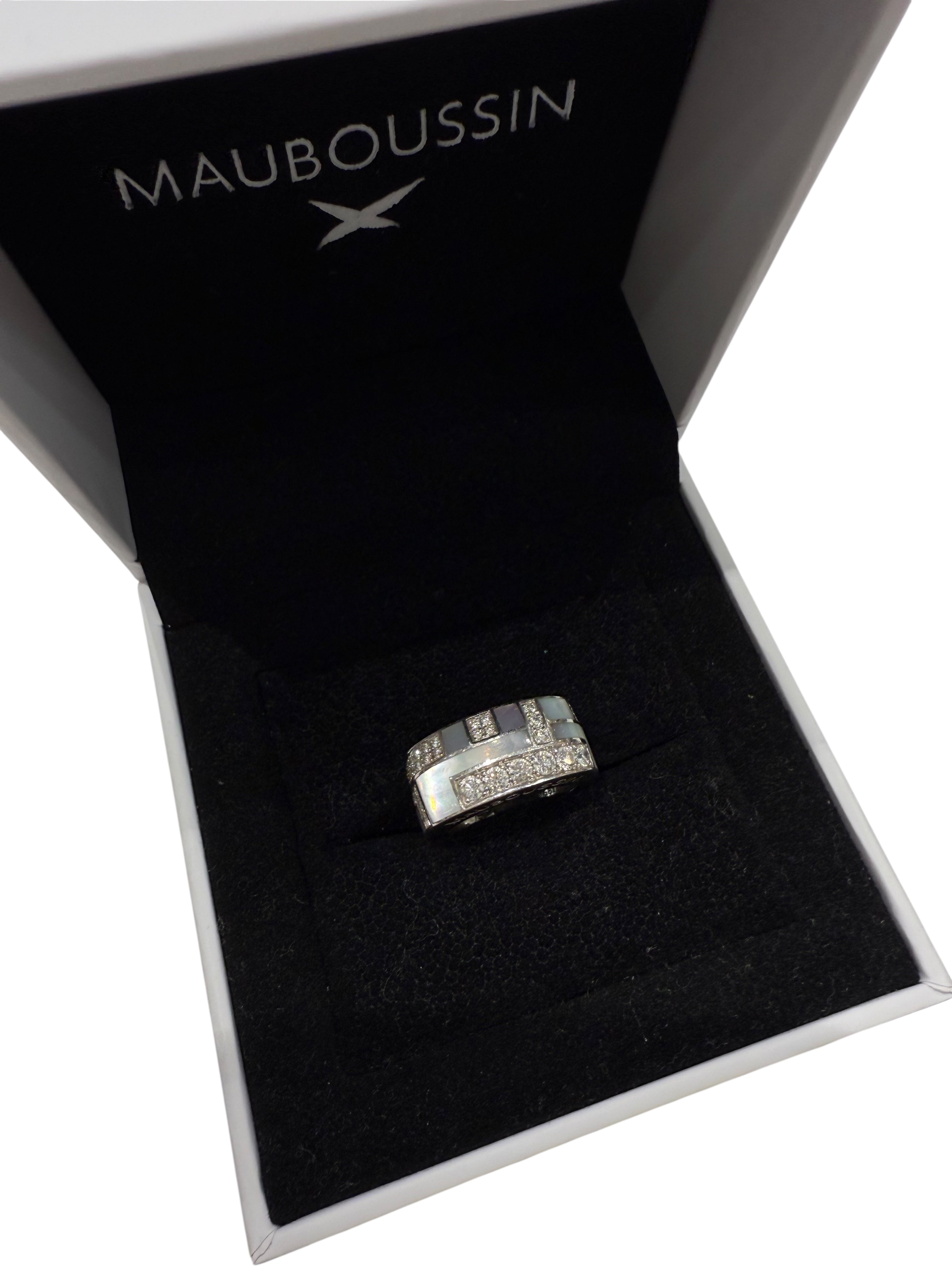 Mauboussin Bague Belle de jour Or blanc Nacre, Diamant