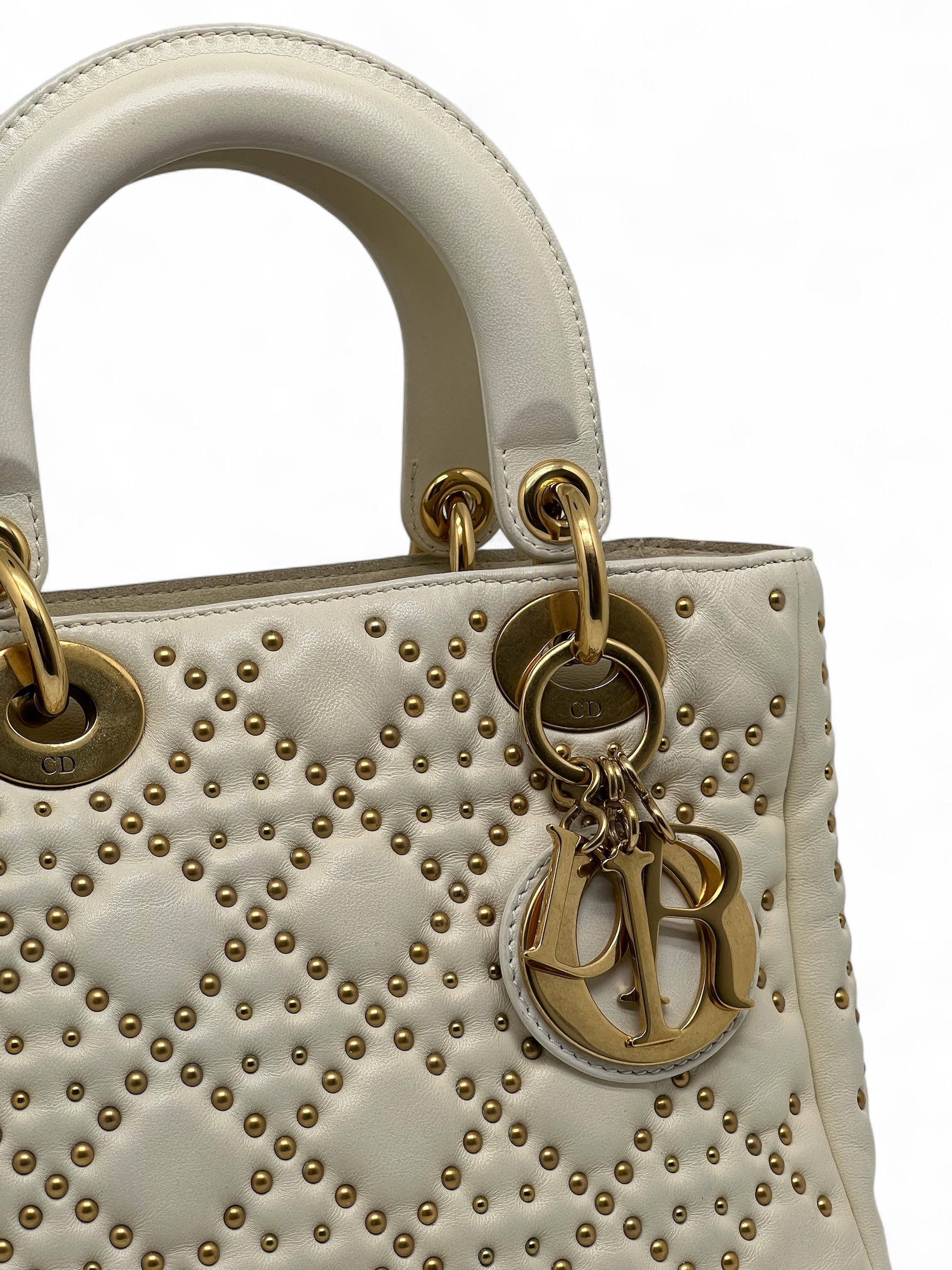 Christian Dior - Sac à main Lady Dior à clous Cannage avec ban