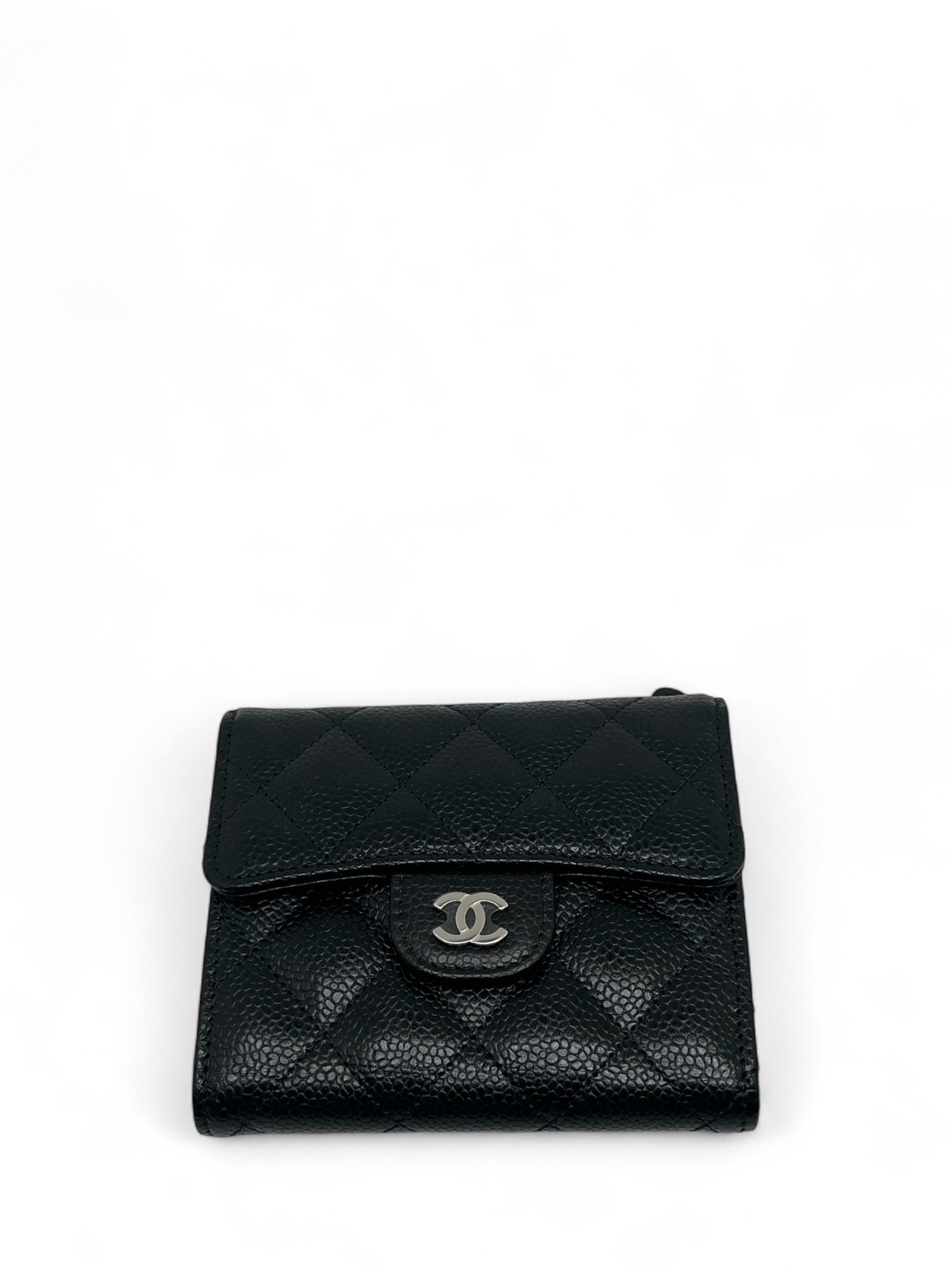 Chanel - Porte-cartes en cuir noir