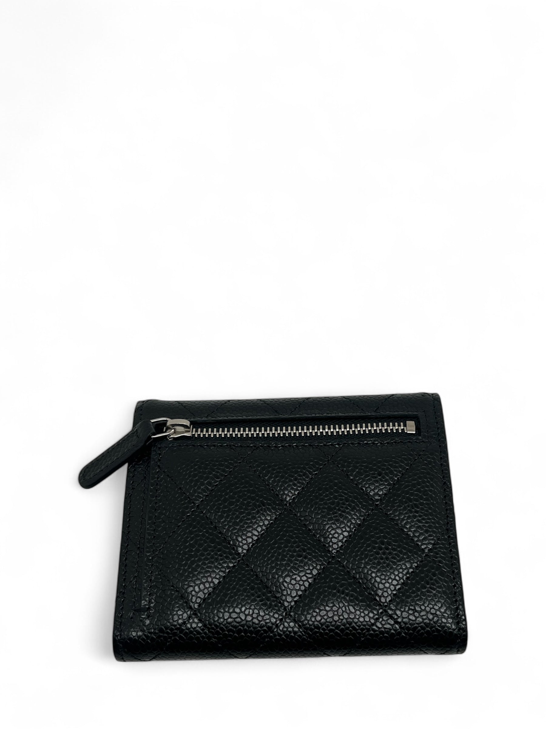 Chanel - Kartenetui aus schwarzem Leder