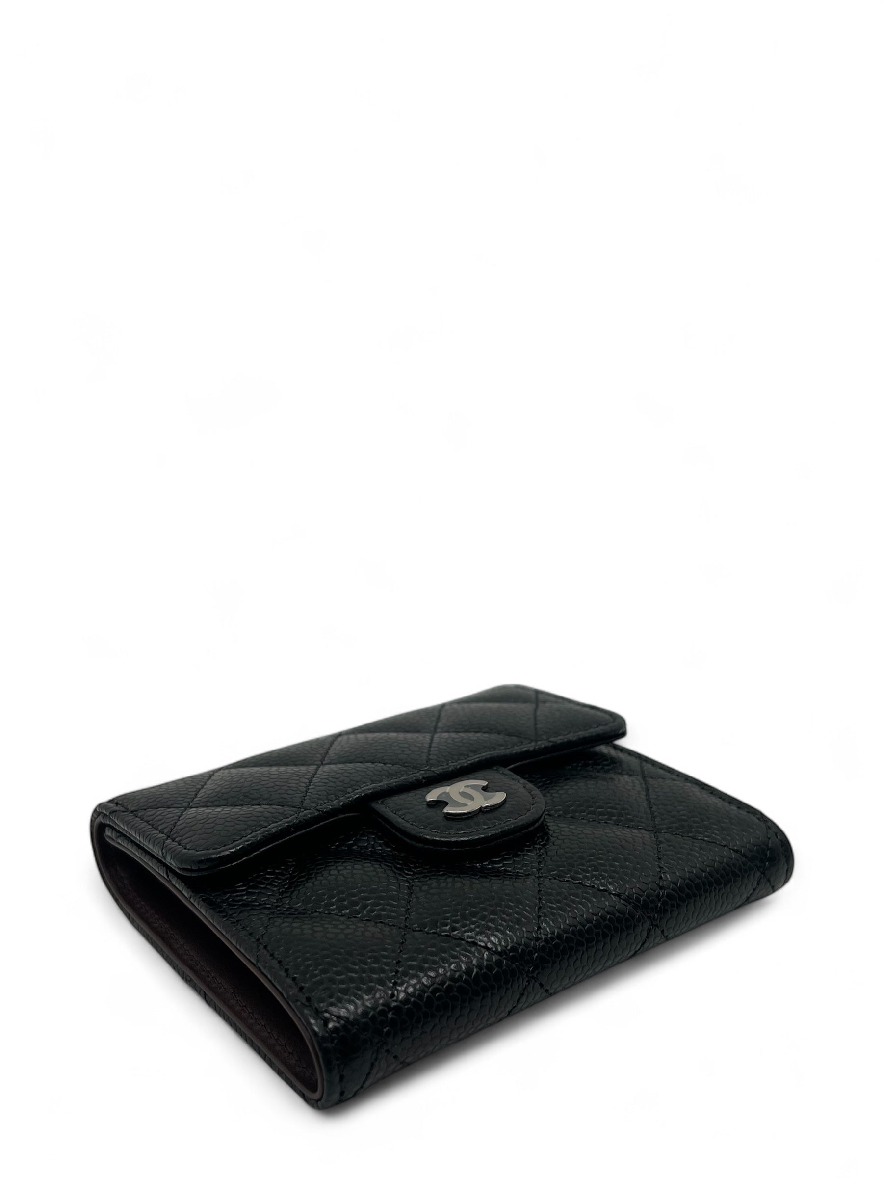 Chanel - Porte-cartes en cuir noir