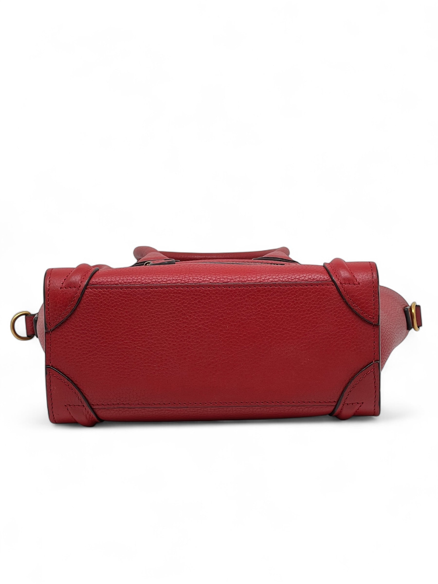 Céline - Sac nano luggage rouge avec bandoulière