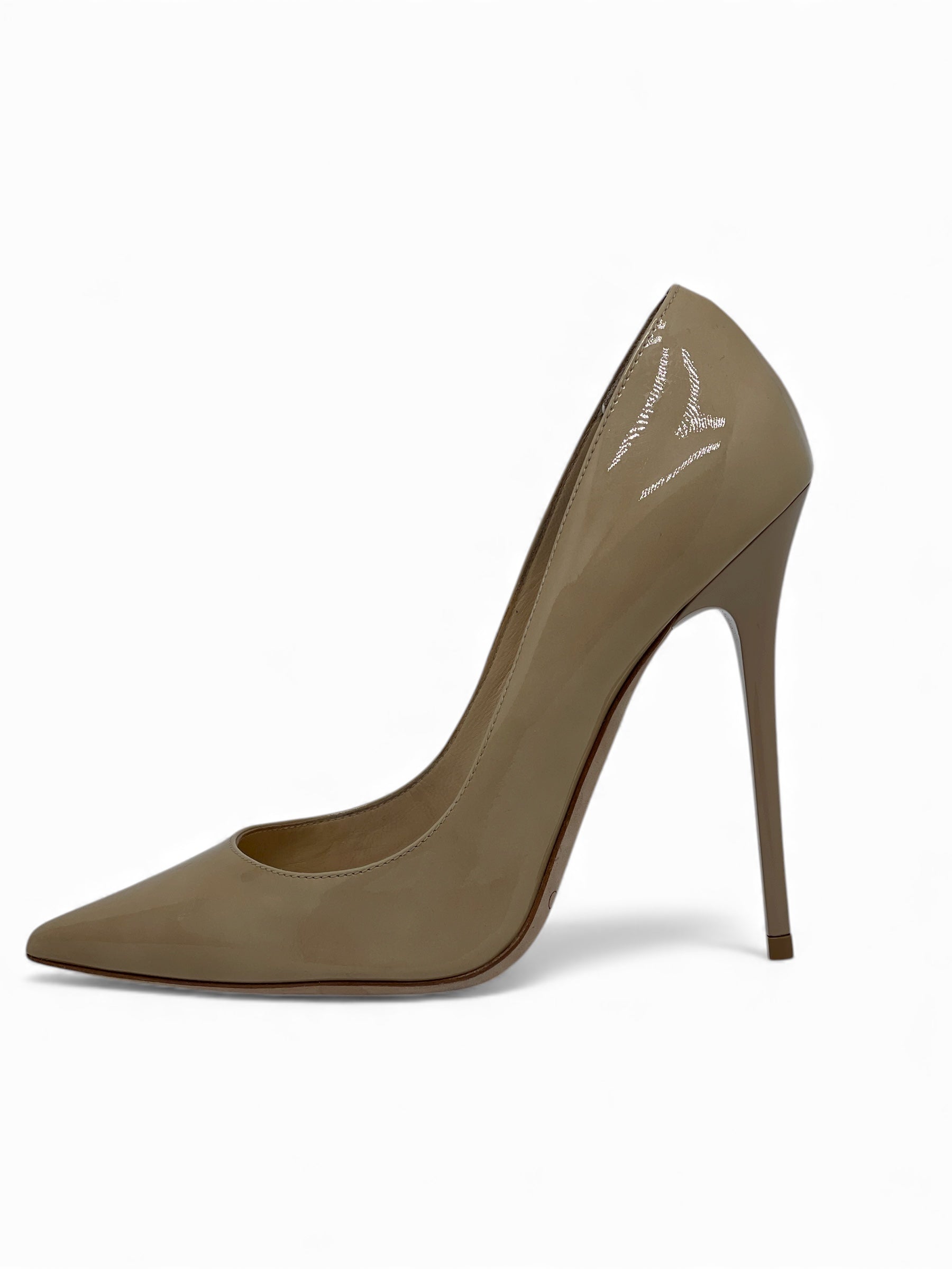 Jimmy Choo - Escarpins bicolores en cuir verni beige T37