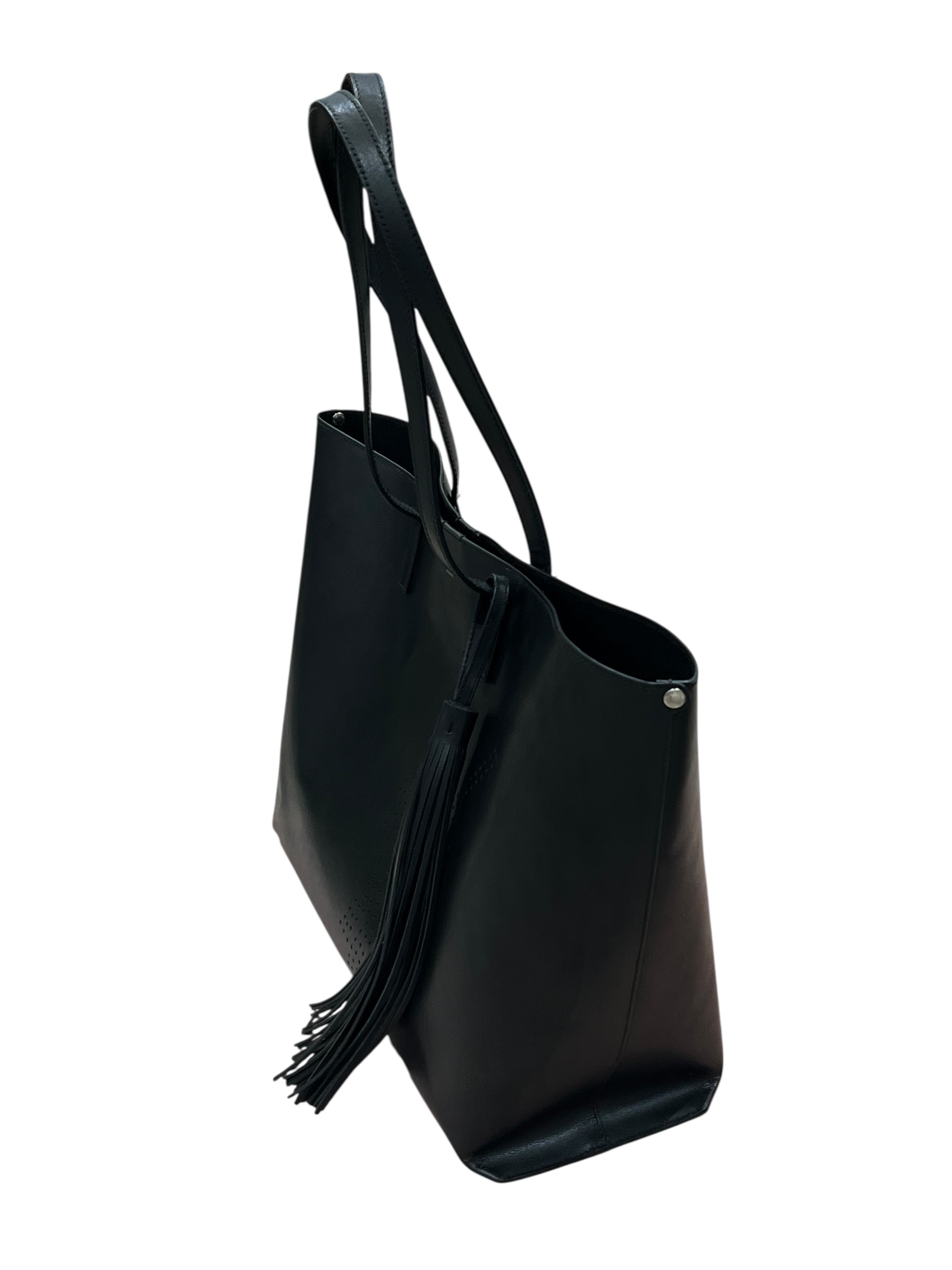 Saint Laurent - sac cabas cuir noir Y