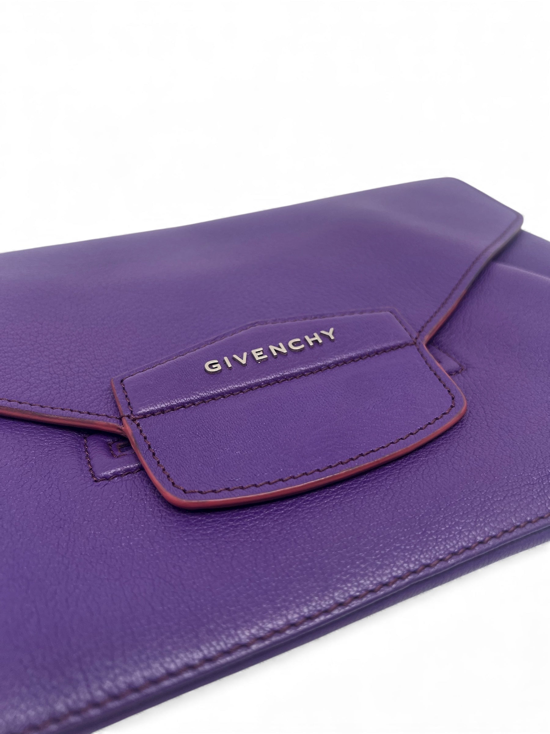 Givenchy - Purple envelope-style clutch