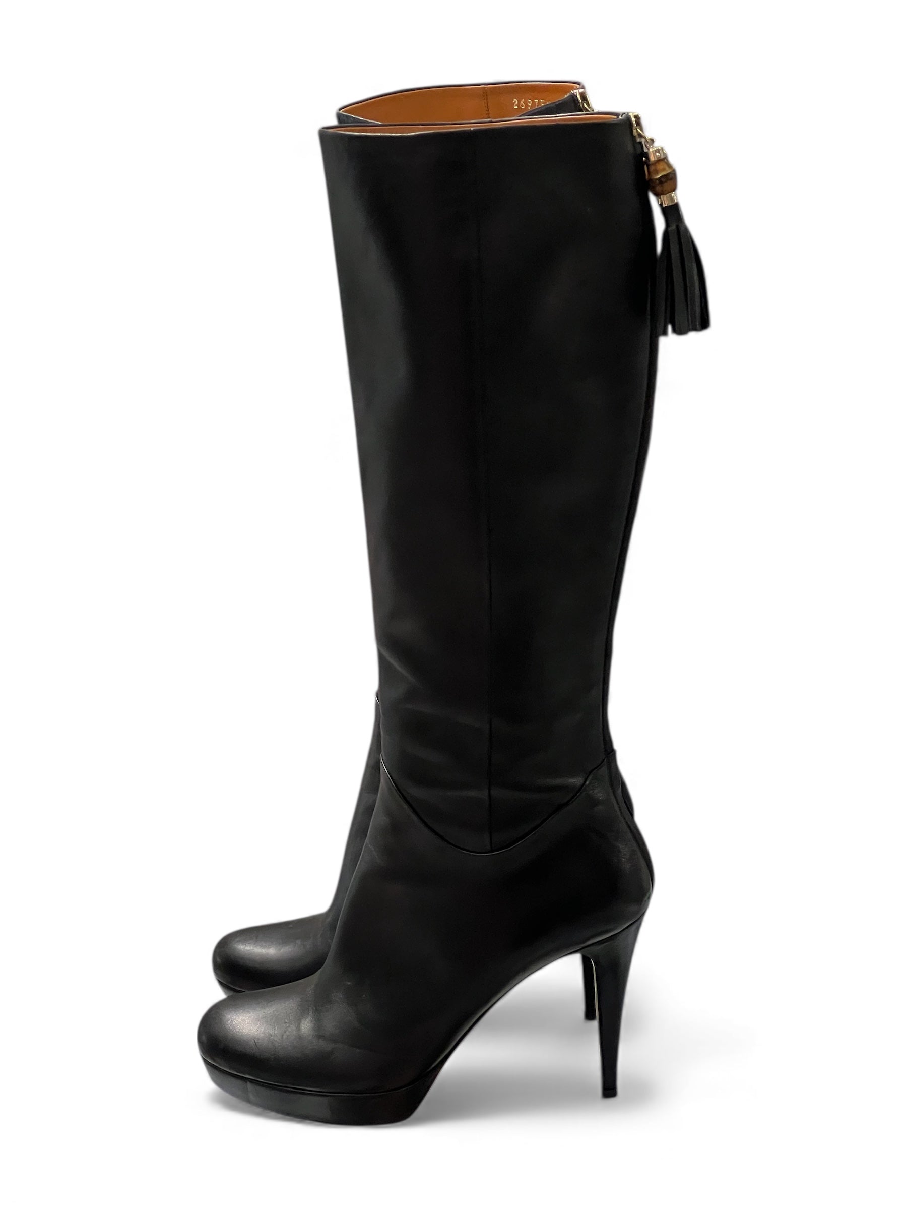 Gucci - Bottes en cuir avec zip T40