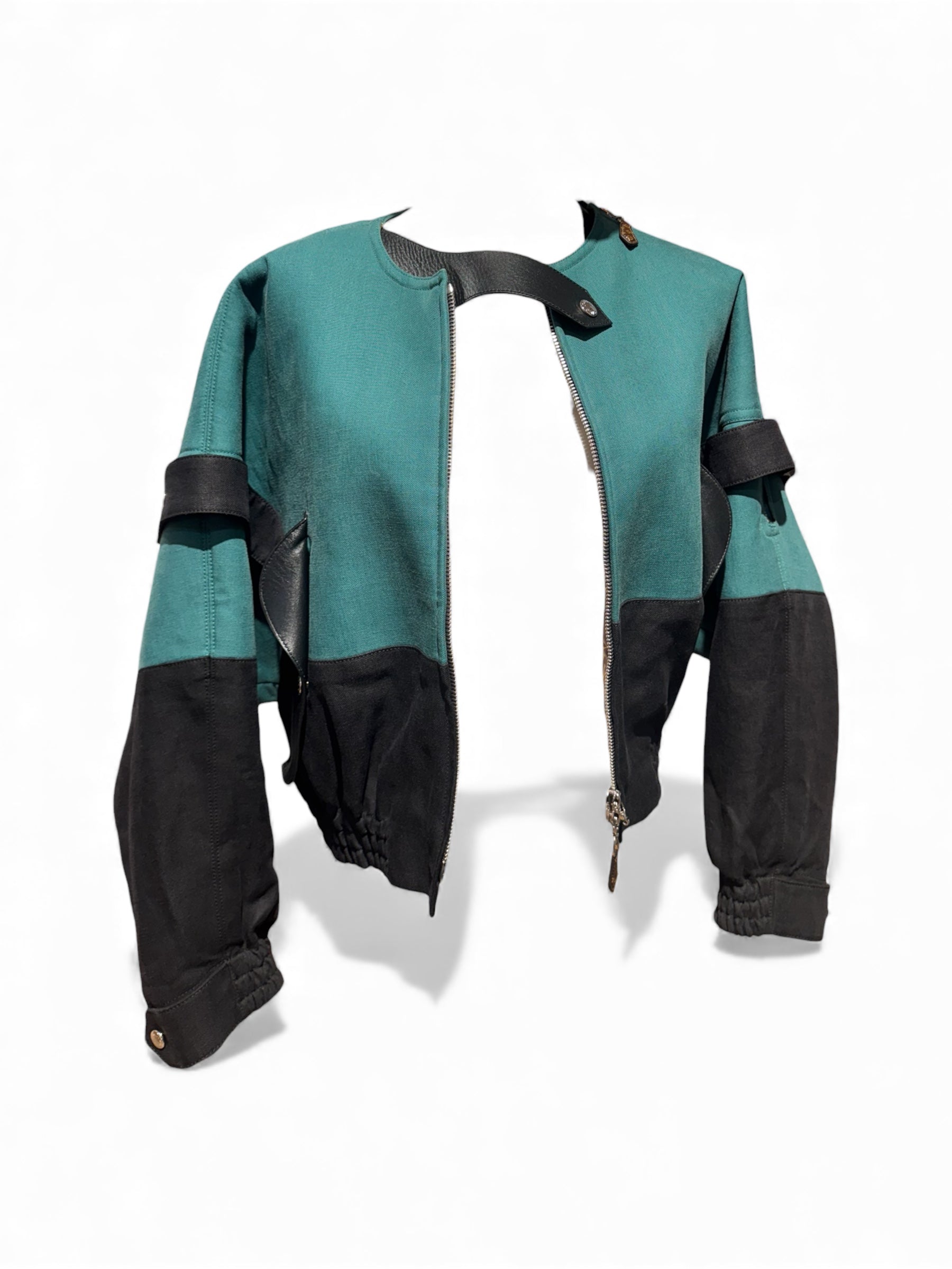 Louis Vuitton - Bomberjacke aus Jeansstoff und Leder T34