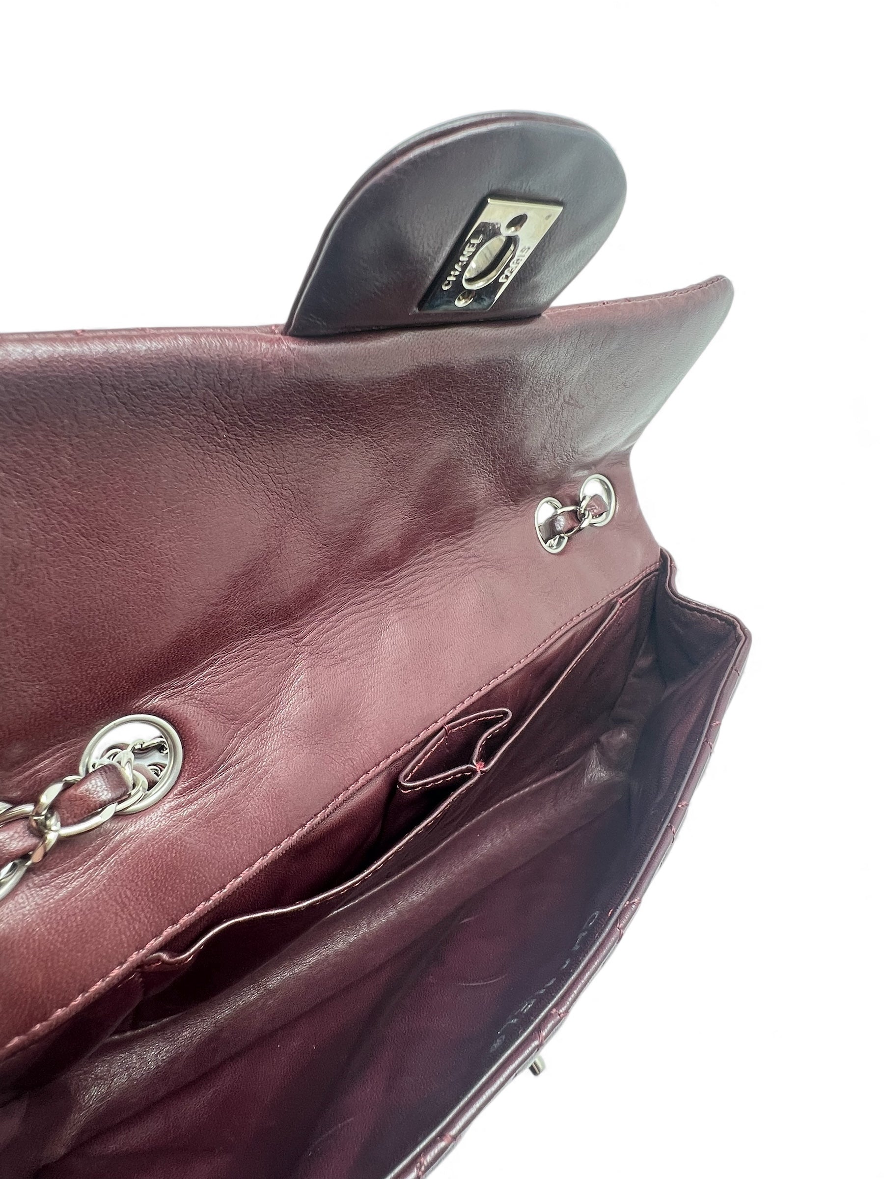 Chanel - Sac Bandoulière Classique cuir bordeaux