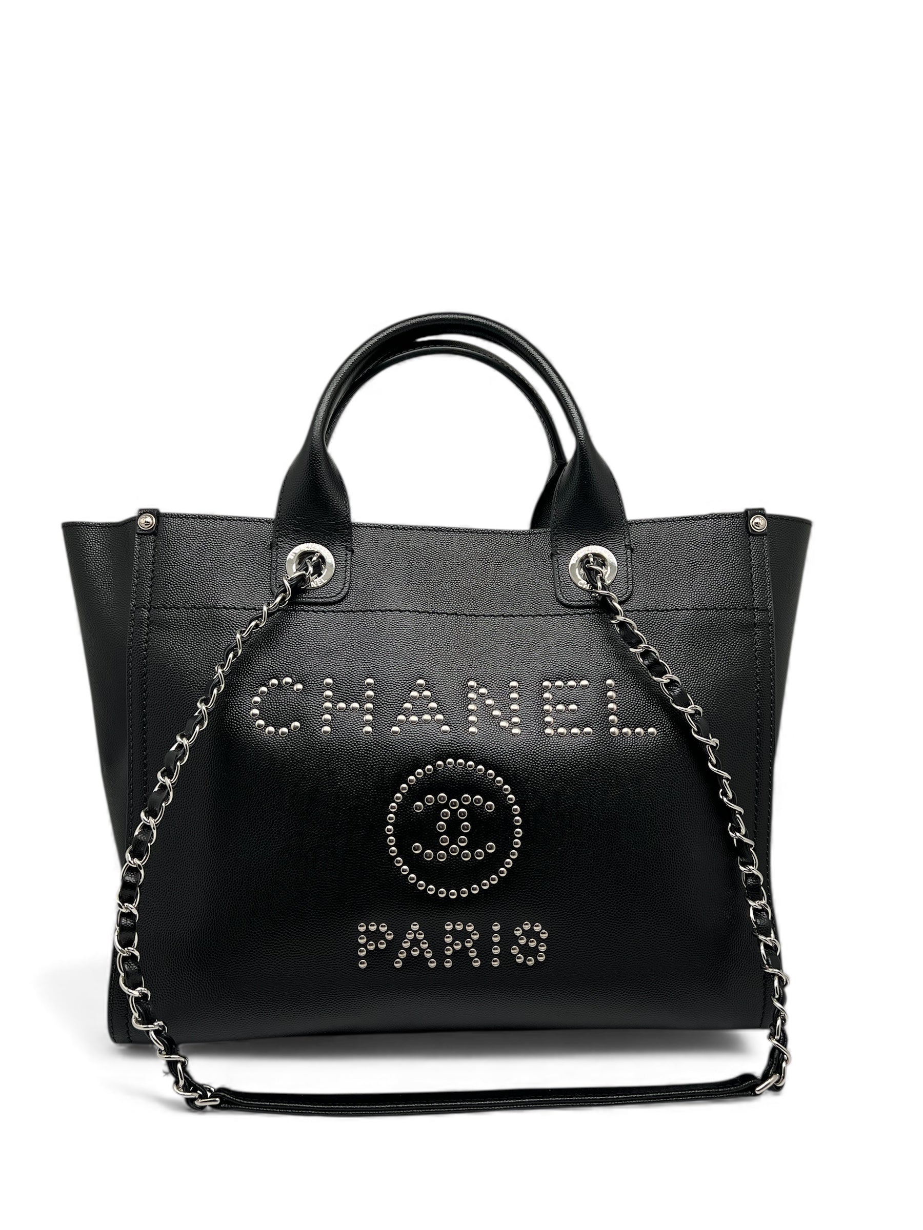 Chanel - Cabas Deauville en cuir noir