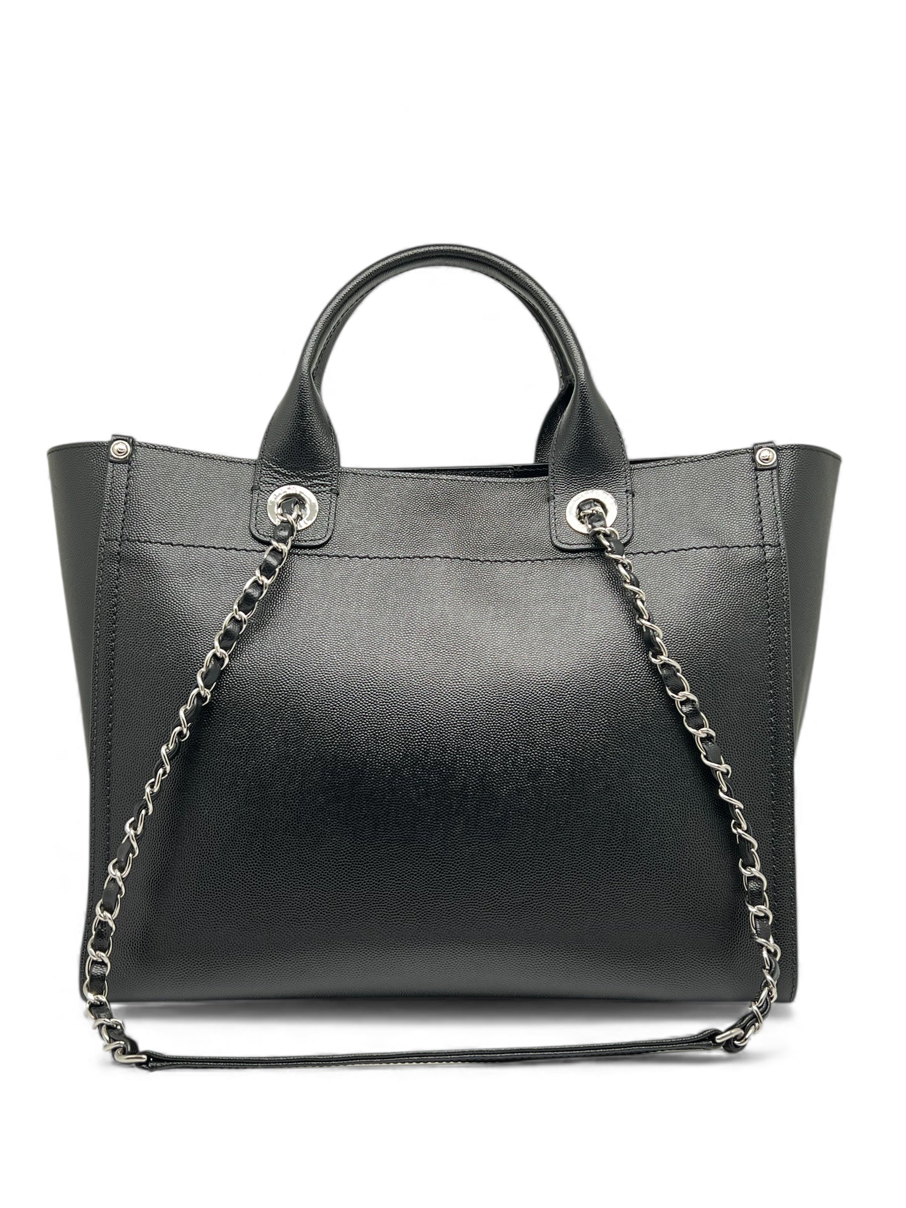 Chanel - Cabas Deauville en cuir noir