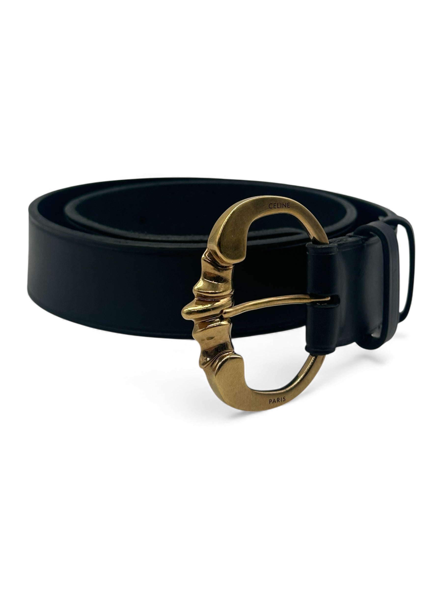 Céline - Ceinture noir boucle doré T75
