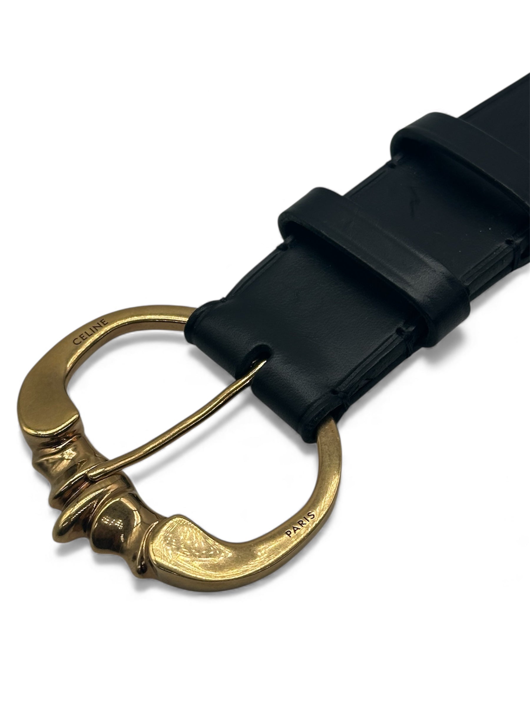 Céline - Ceinture noir boucle doré T75