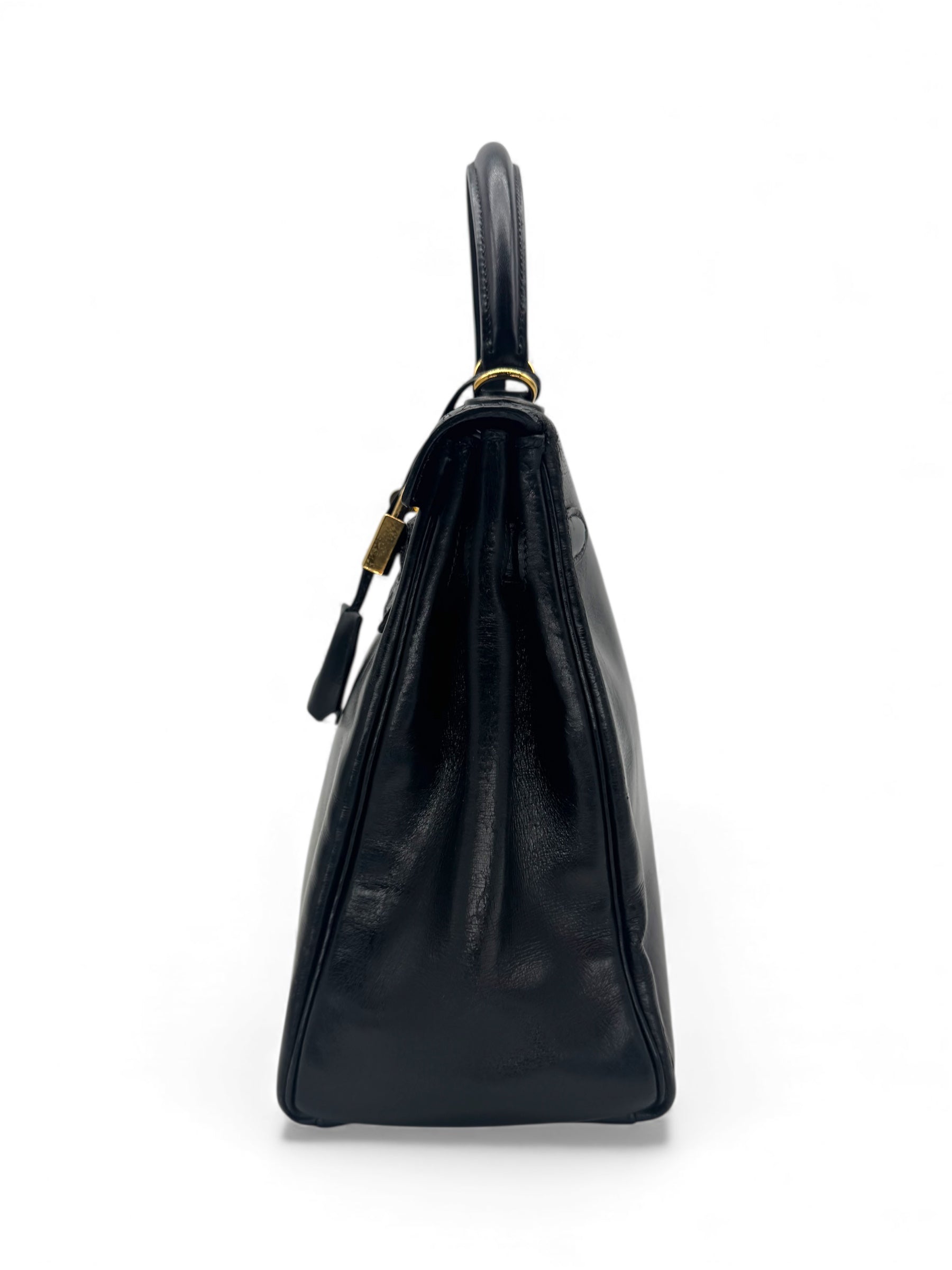 Hermès - Sac Kelly 32 noir box vintage