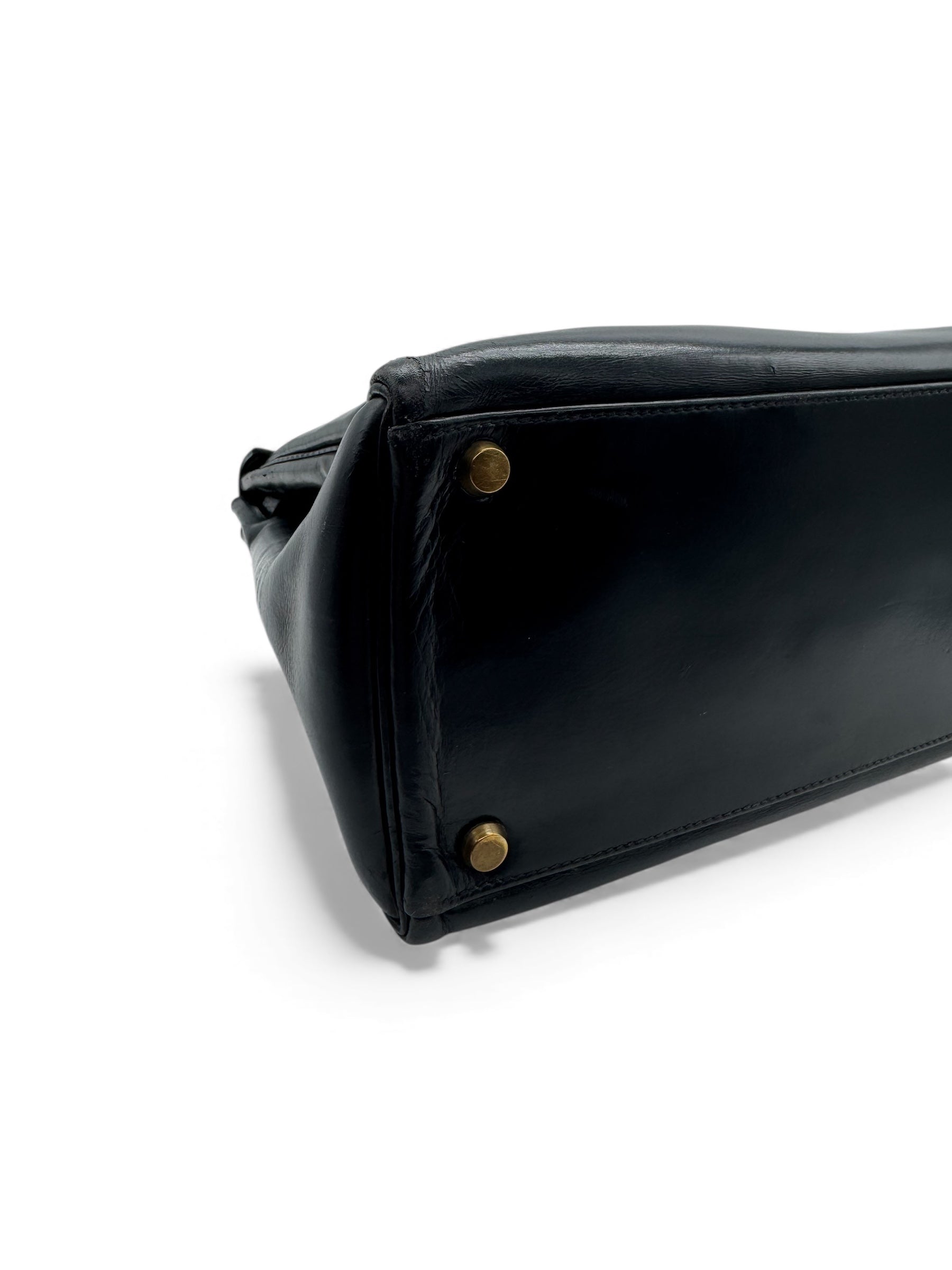 Hermès - Sac Kelly 32 noir box vintage