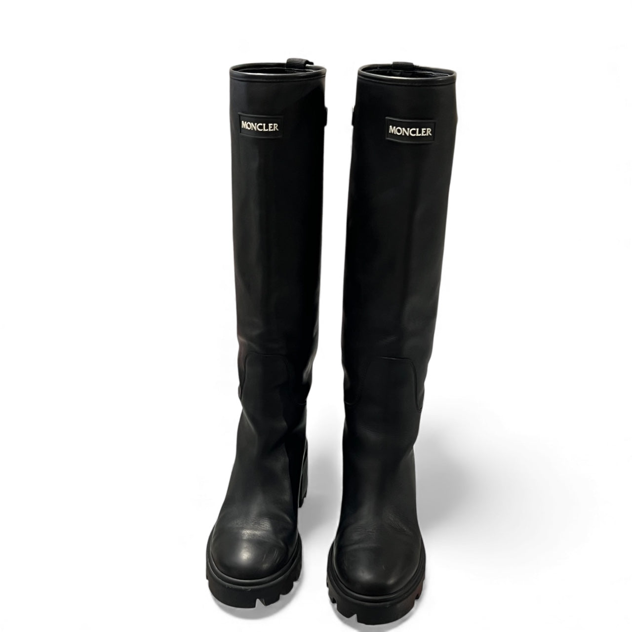 Moncler - Bottes en cuir montantes noir T.38