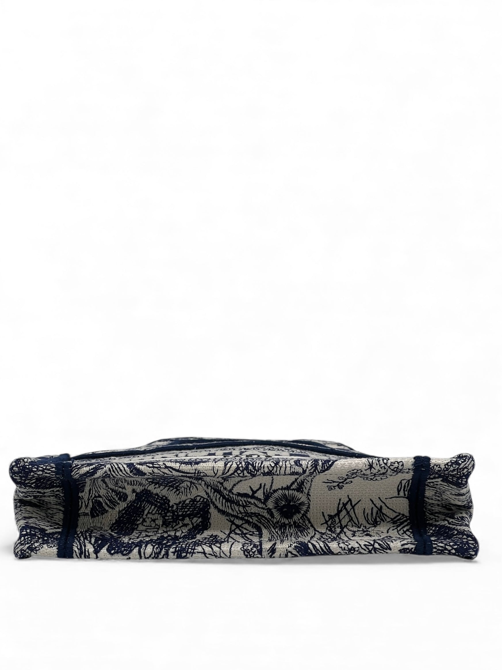 Christian Dior - Sac Mini Book Tote en toile Beige /Bleu