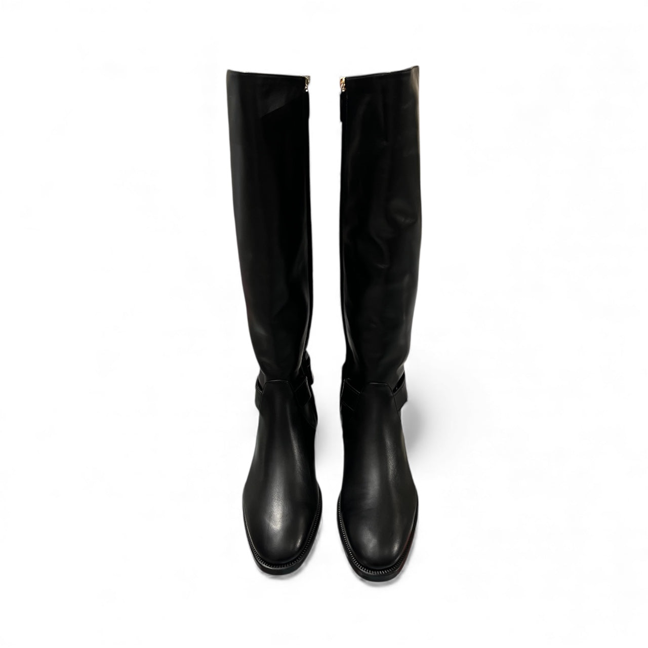 Chanel - Bottes cavalière en cuir noir T 41