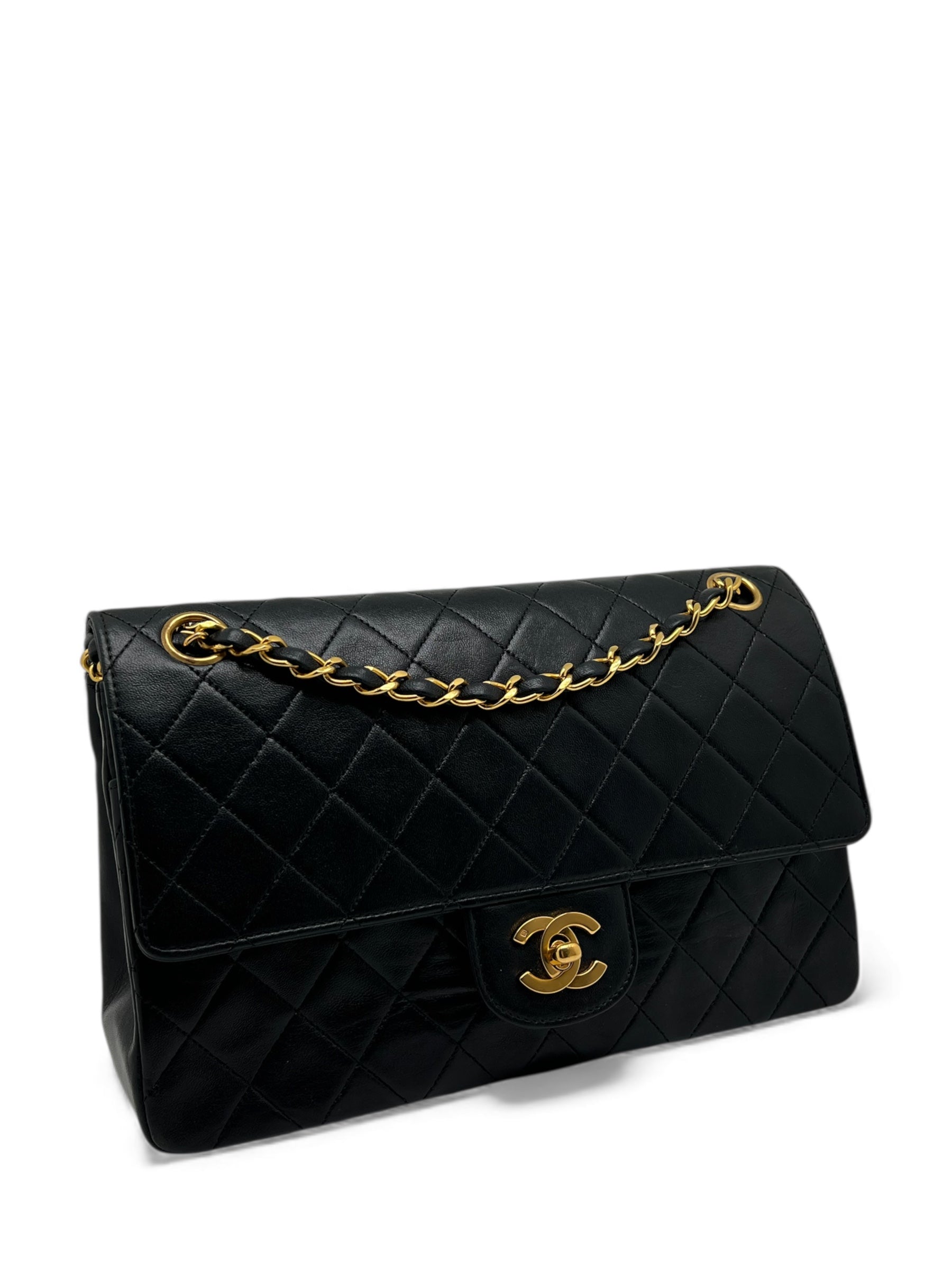 Chanel - Tasche Zeitlos 25 doppelte Klappe schwarz