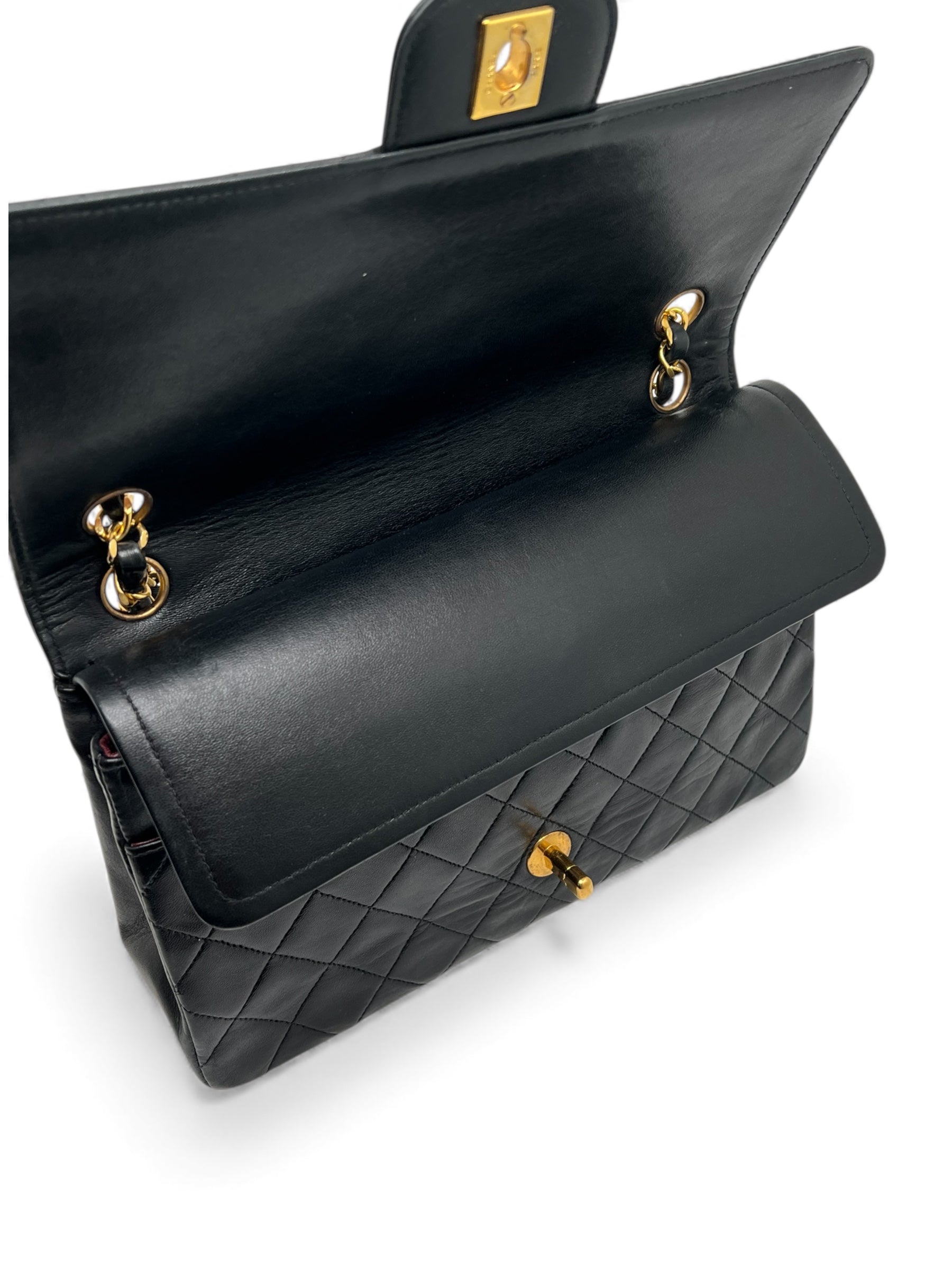 Chanel - Tasche Zeitlos 25 doppelte Klappe schwarz