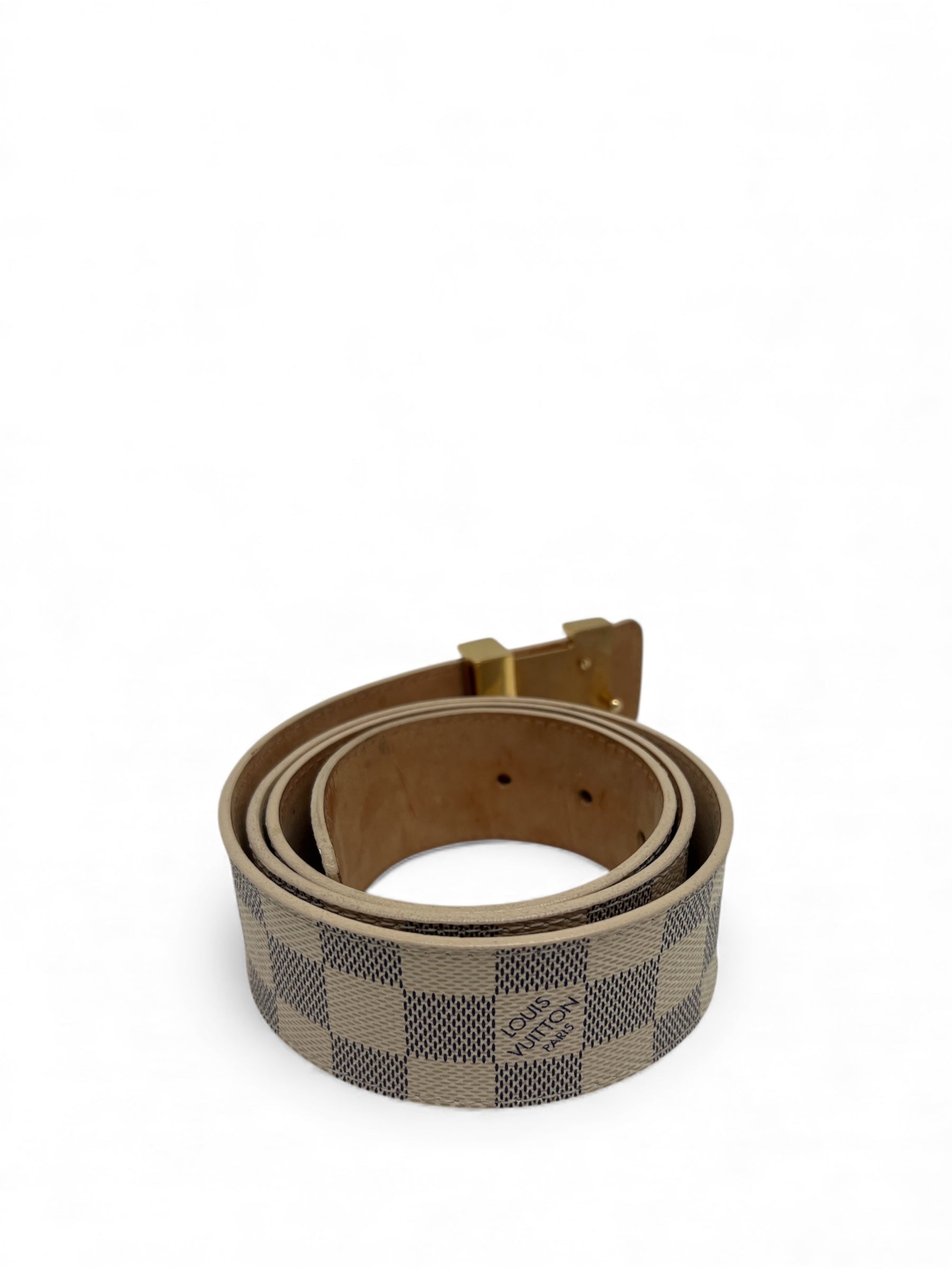 Louis Vuitton - Ledergürtel mit LV-Initialen T90