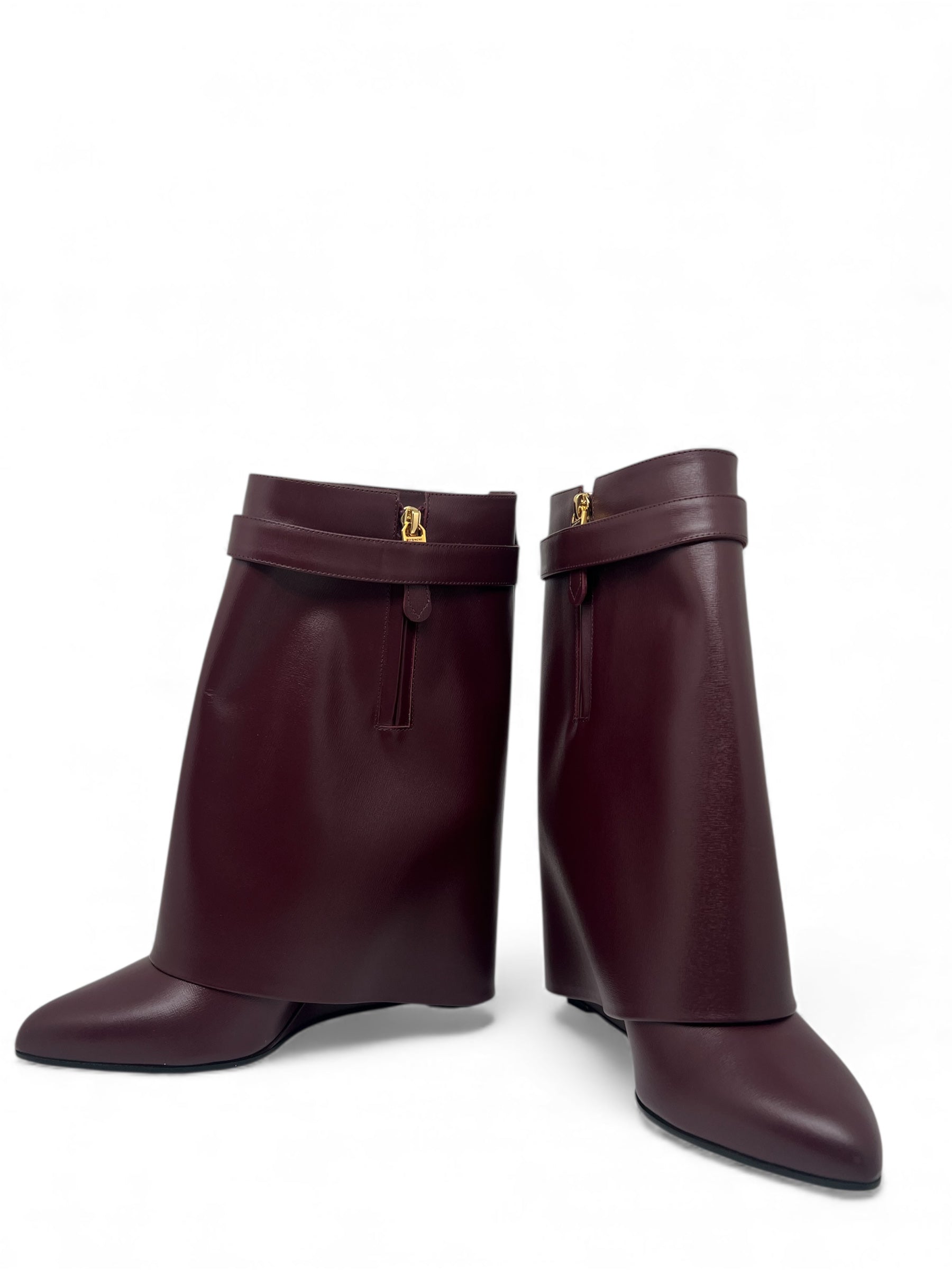 Givenchy - Boots en cuir Shark Bordeaux T40