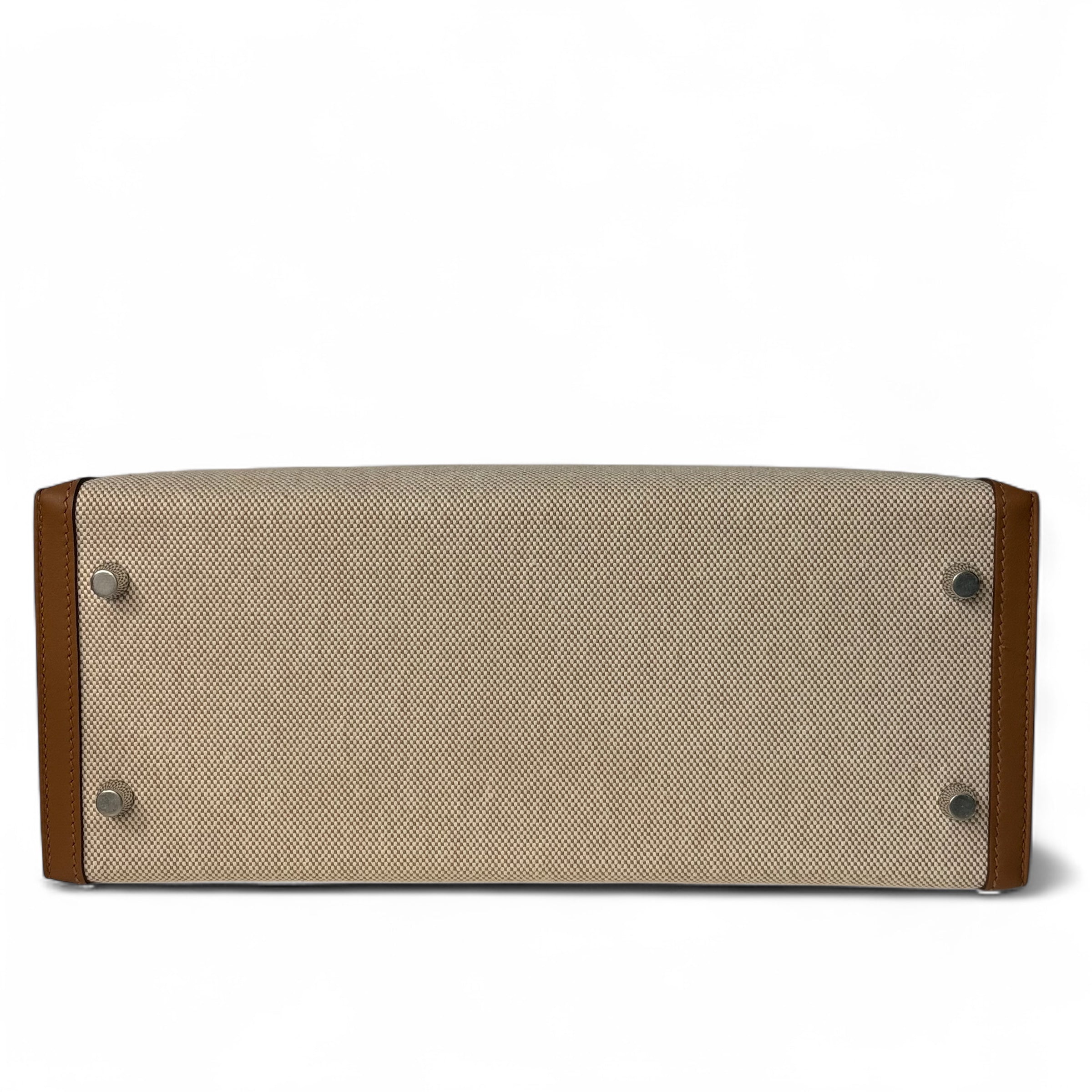 Hermès - Kelly-Tasche 28 aus Leder und Segeltuch