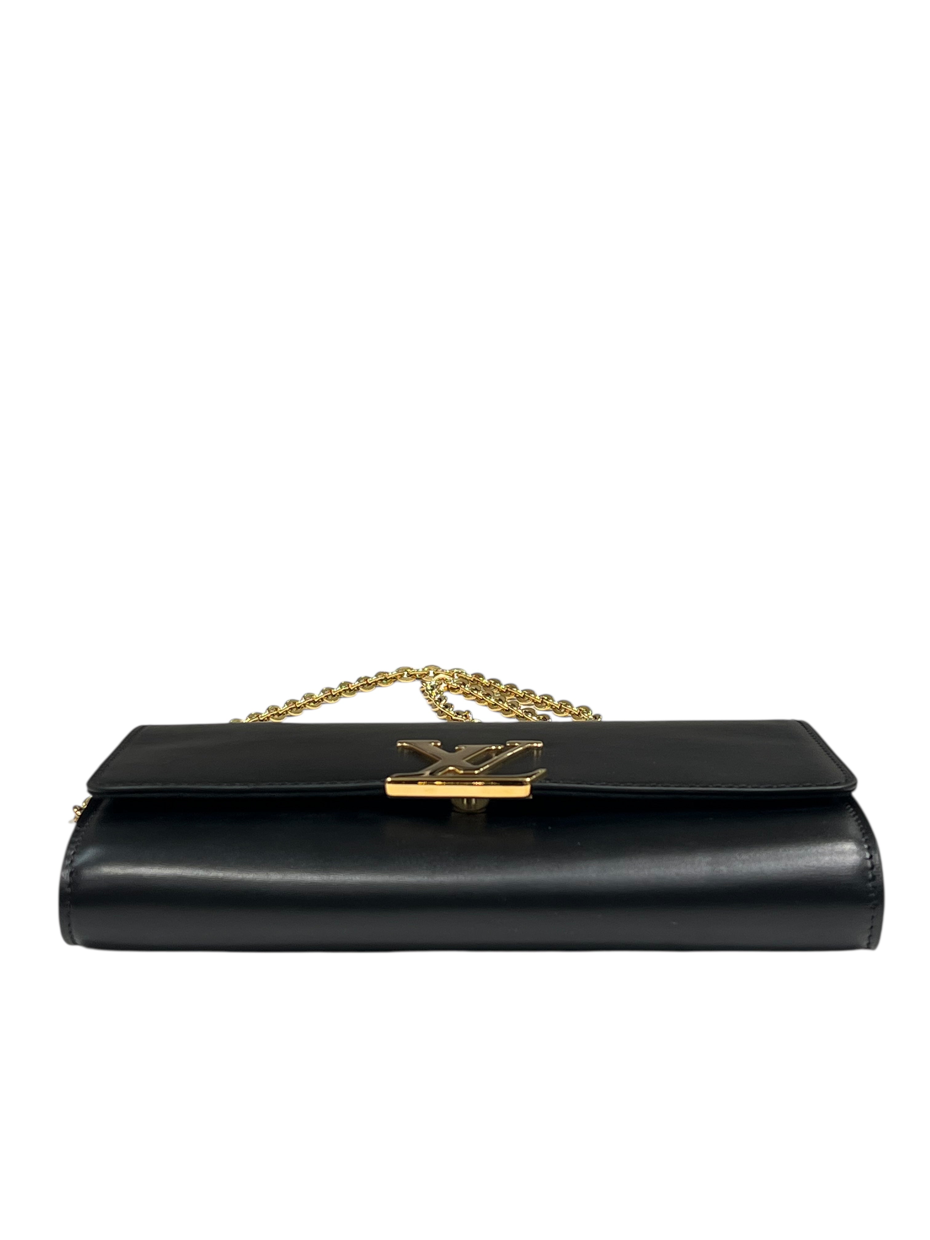 Louis Vuitton - Sac pochette Louise cuir noir