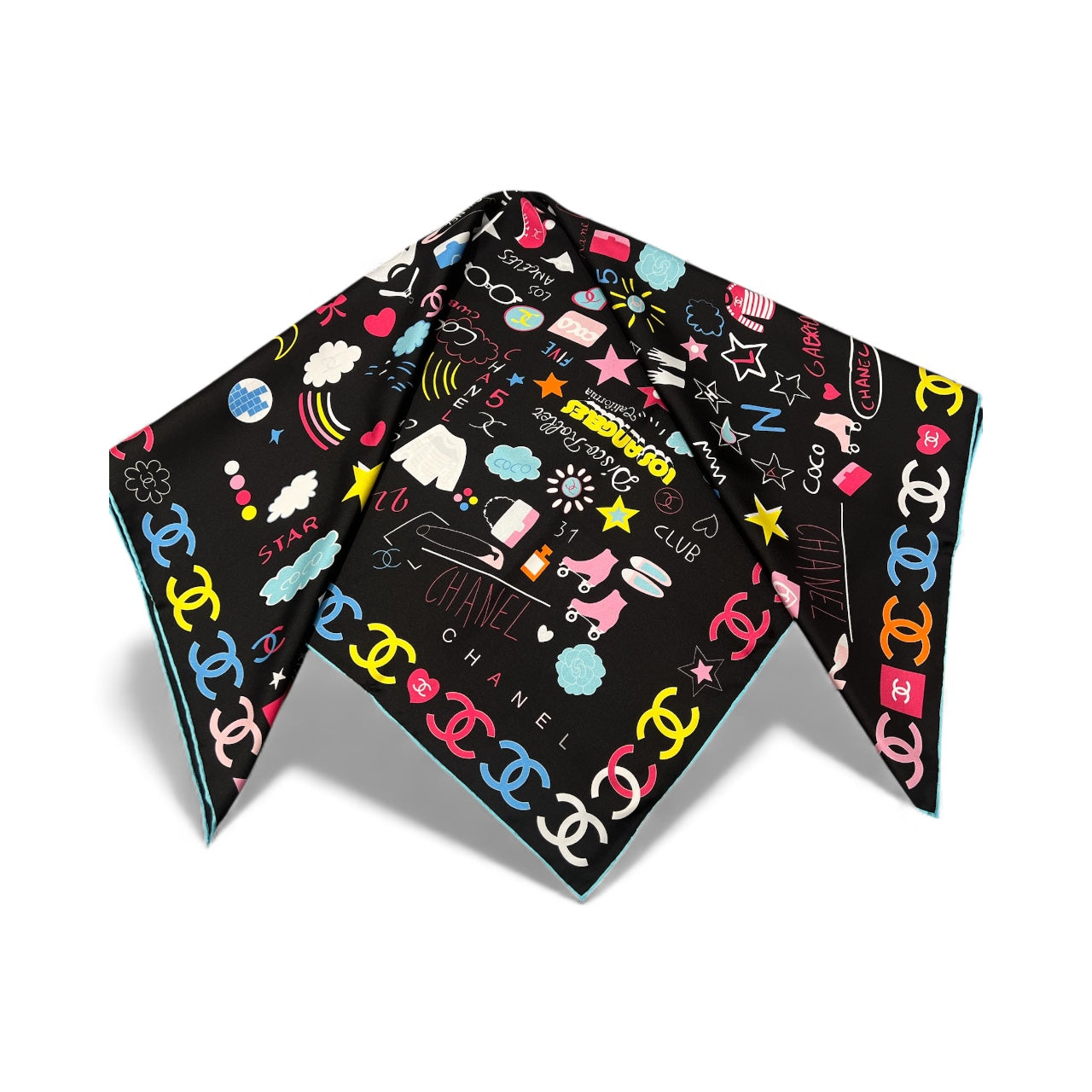 Chanel - Carré CC Disco Roller Los Angeles mehrfarbig