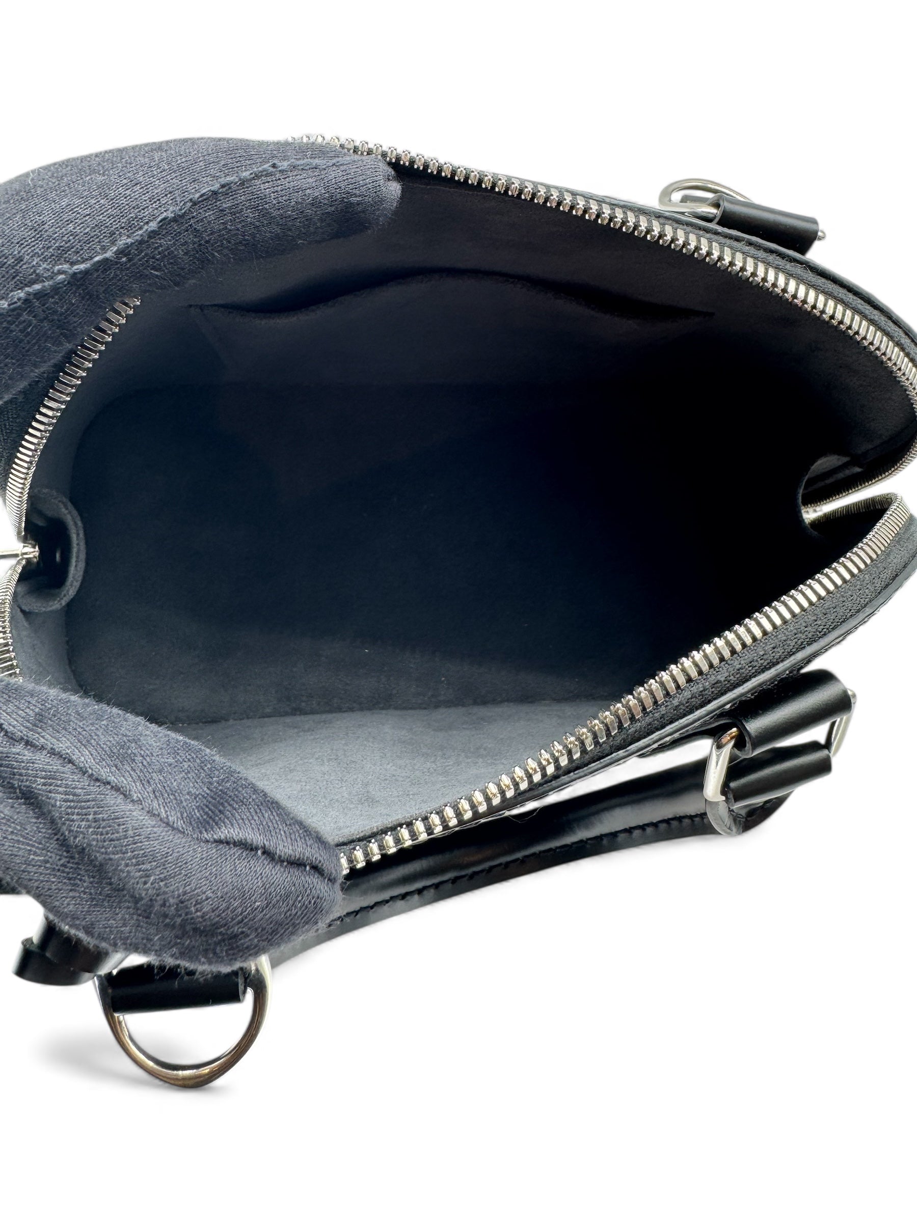 Louis Vuitton - Sac alma BB cuir épi noir avec 2 bandoulière